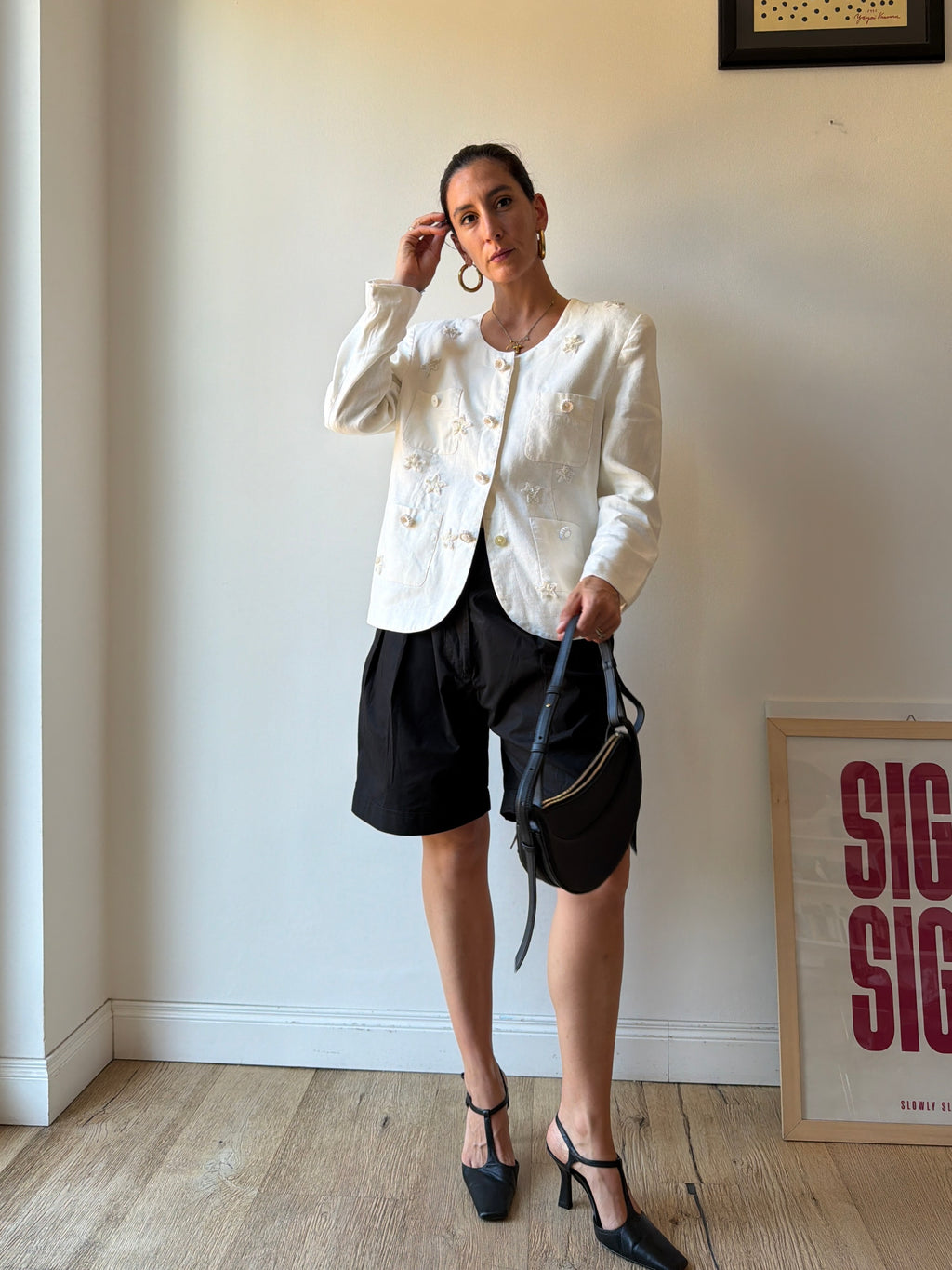 BLAZER DECORATO IN LINO