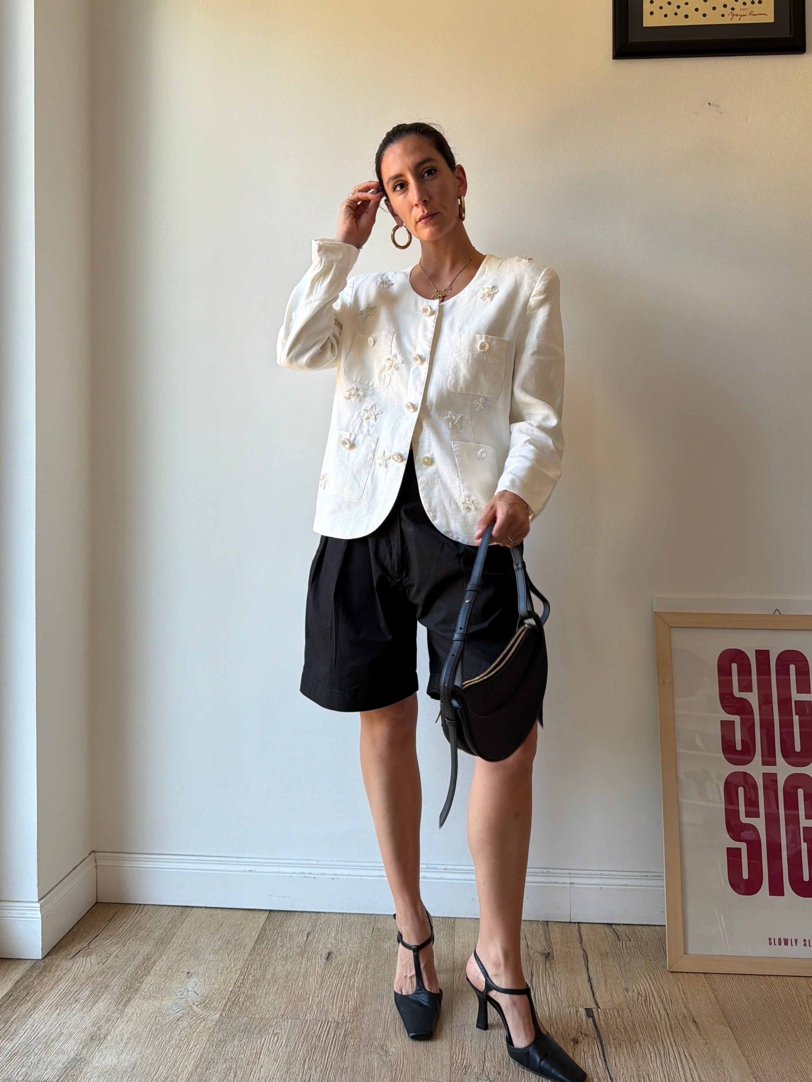 BLAZER DECORATO IN LINO