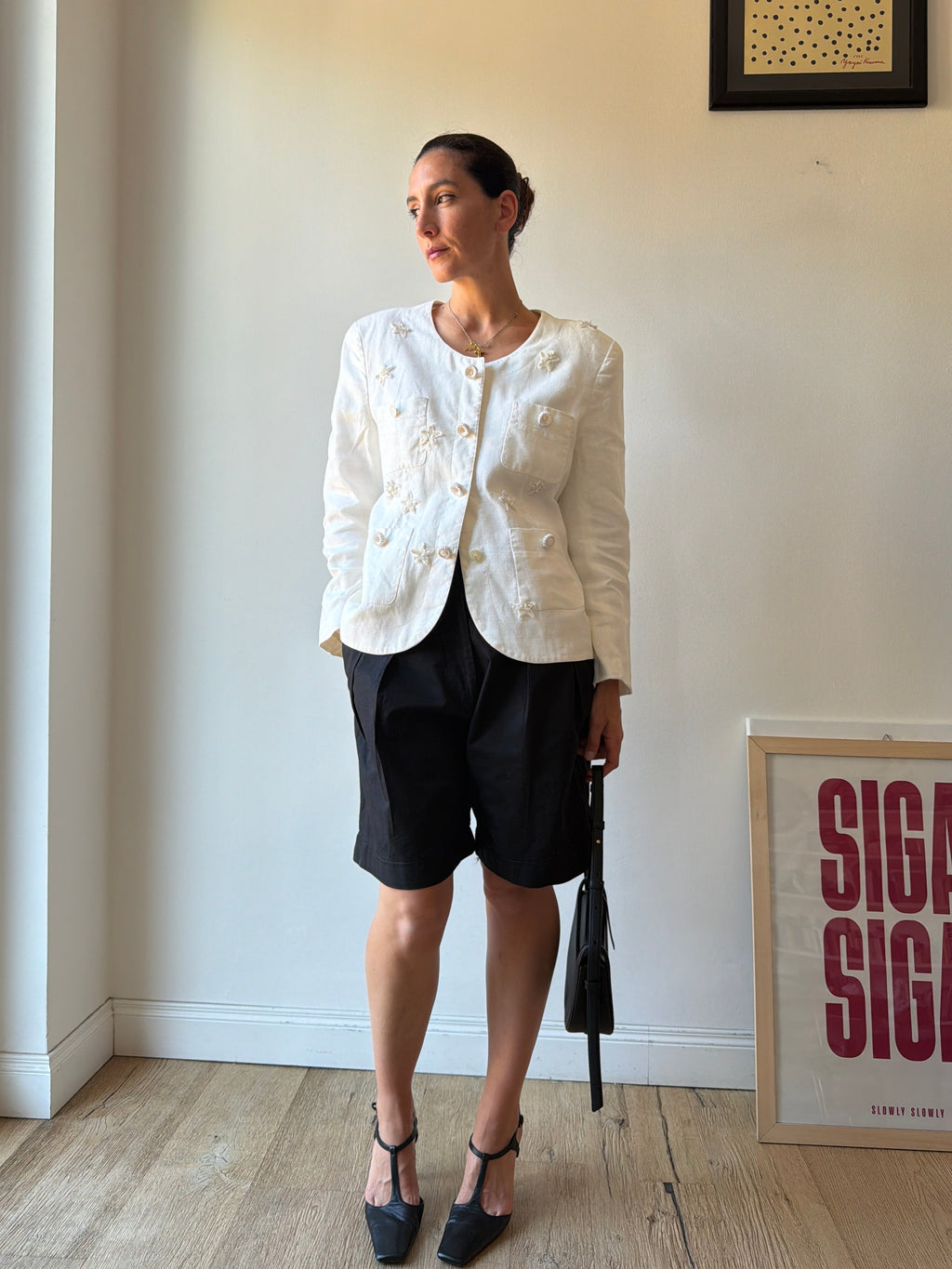 BLAZER DECORATO IN LINO