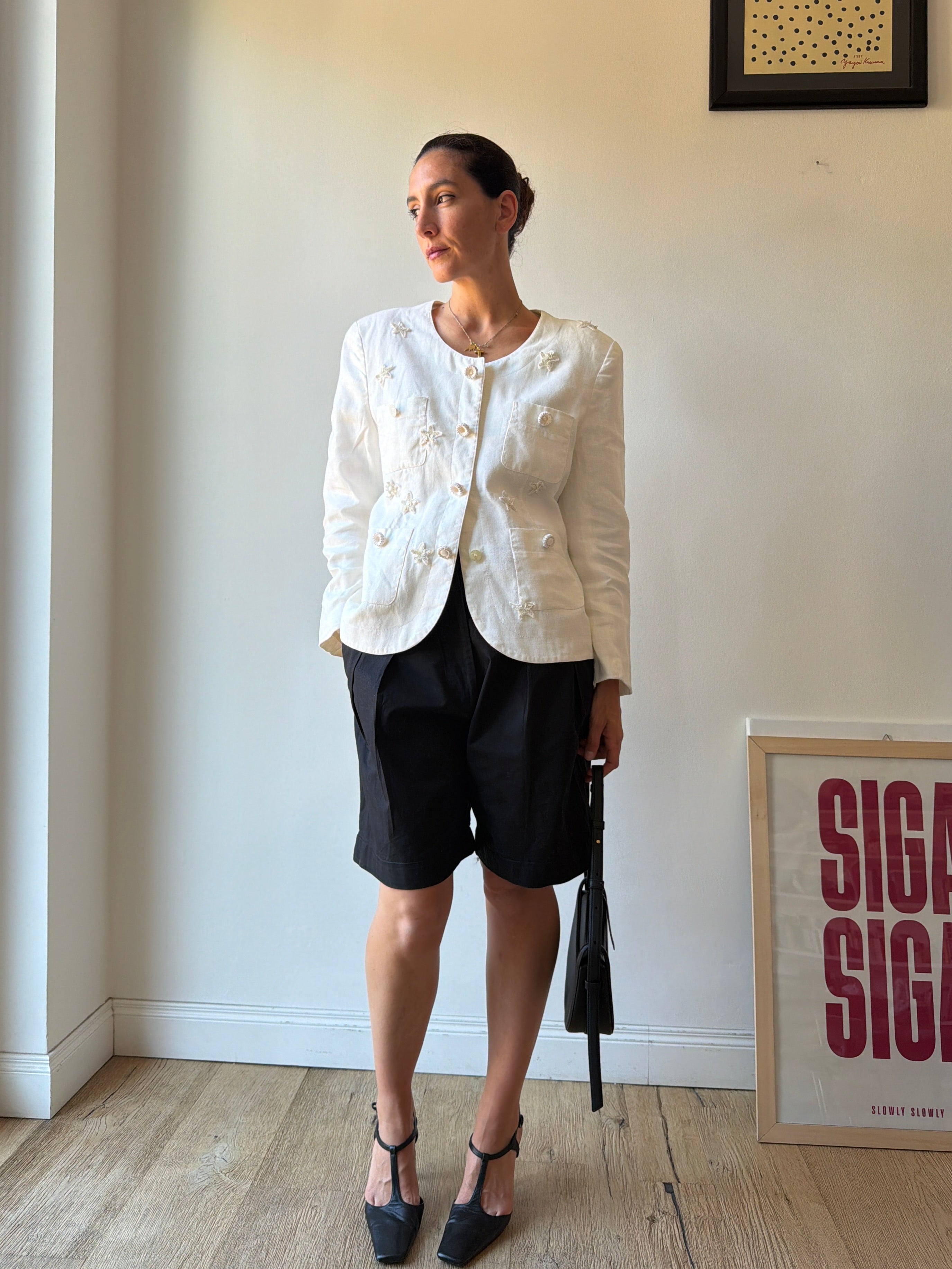 BLAZER DECORATO IN LINO