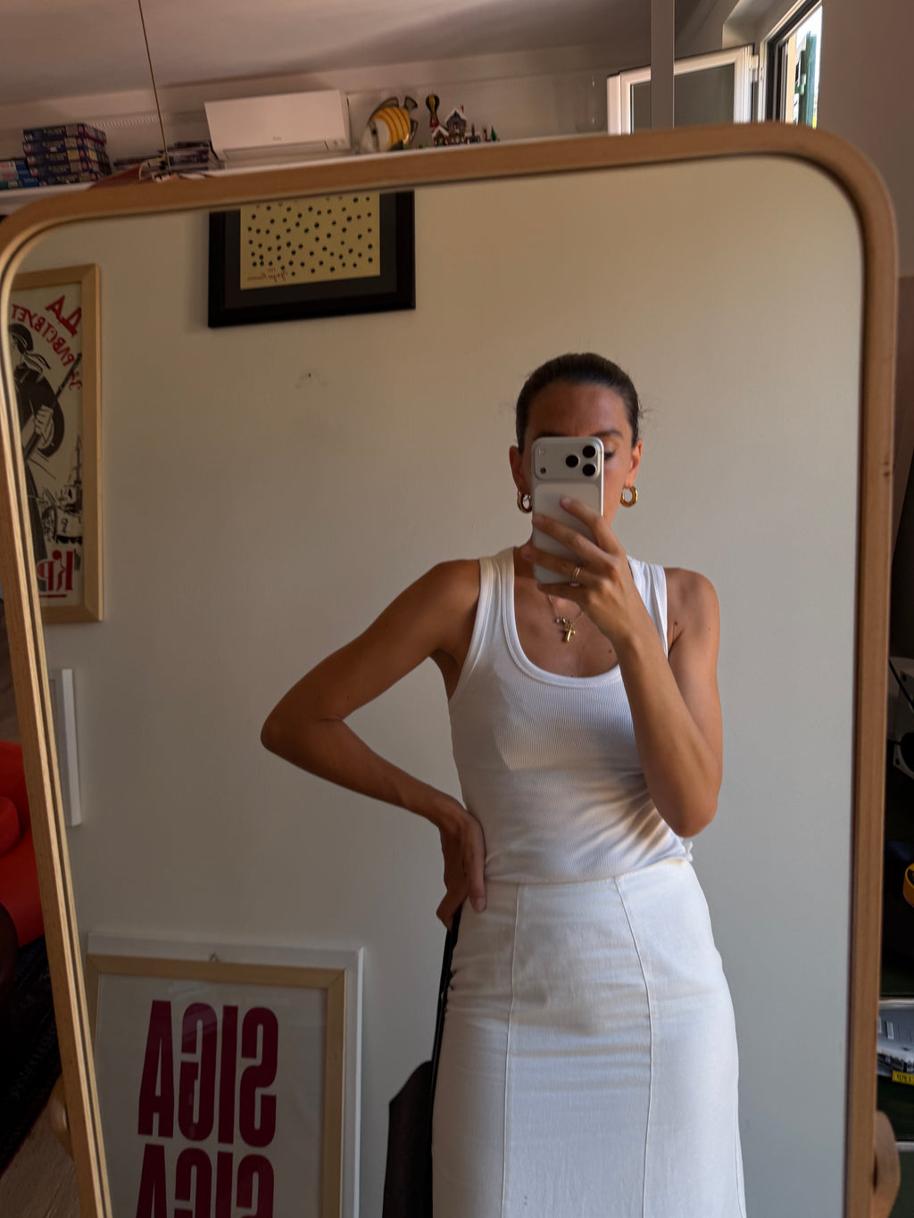 GONNA LONGUETTE IN LINO