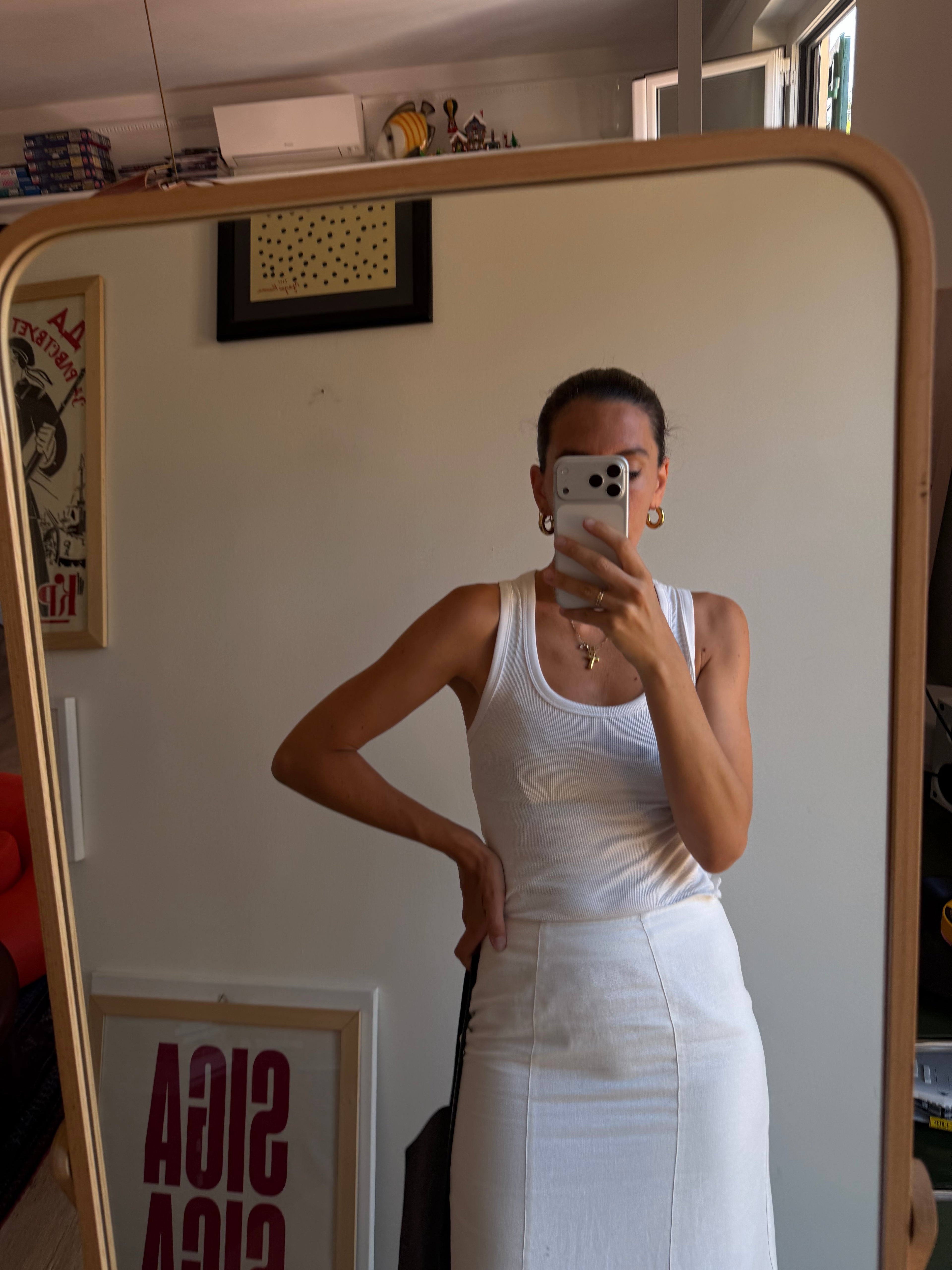 GONNA LONGUETTE IN LINO