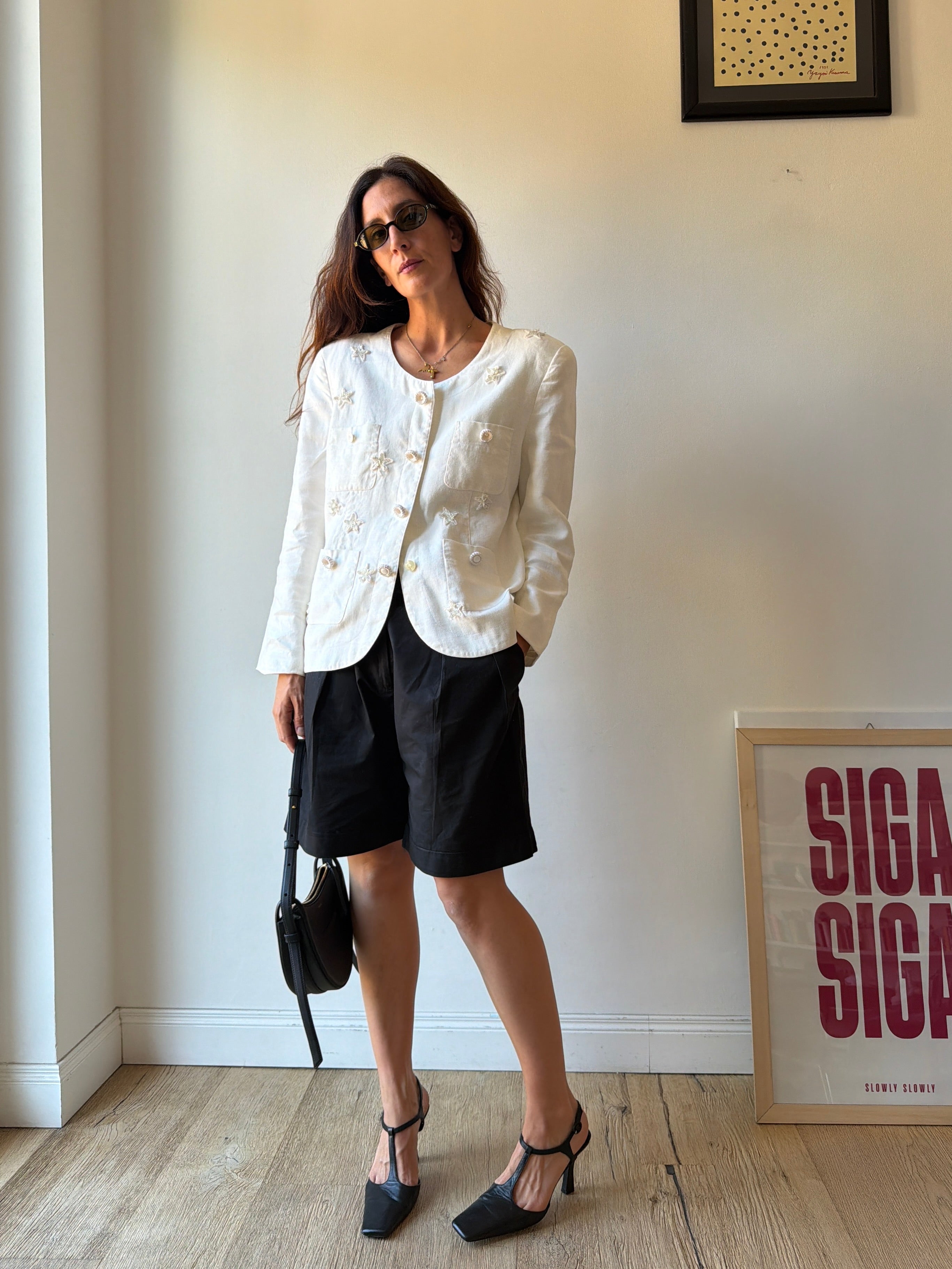 BLAZER DECORATO IN LINO