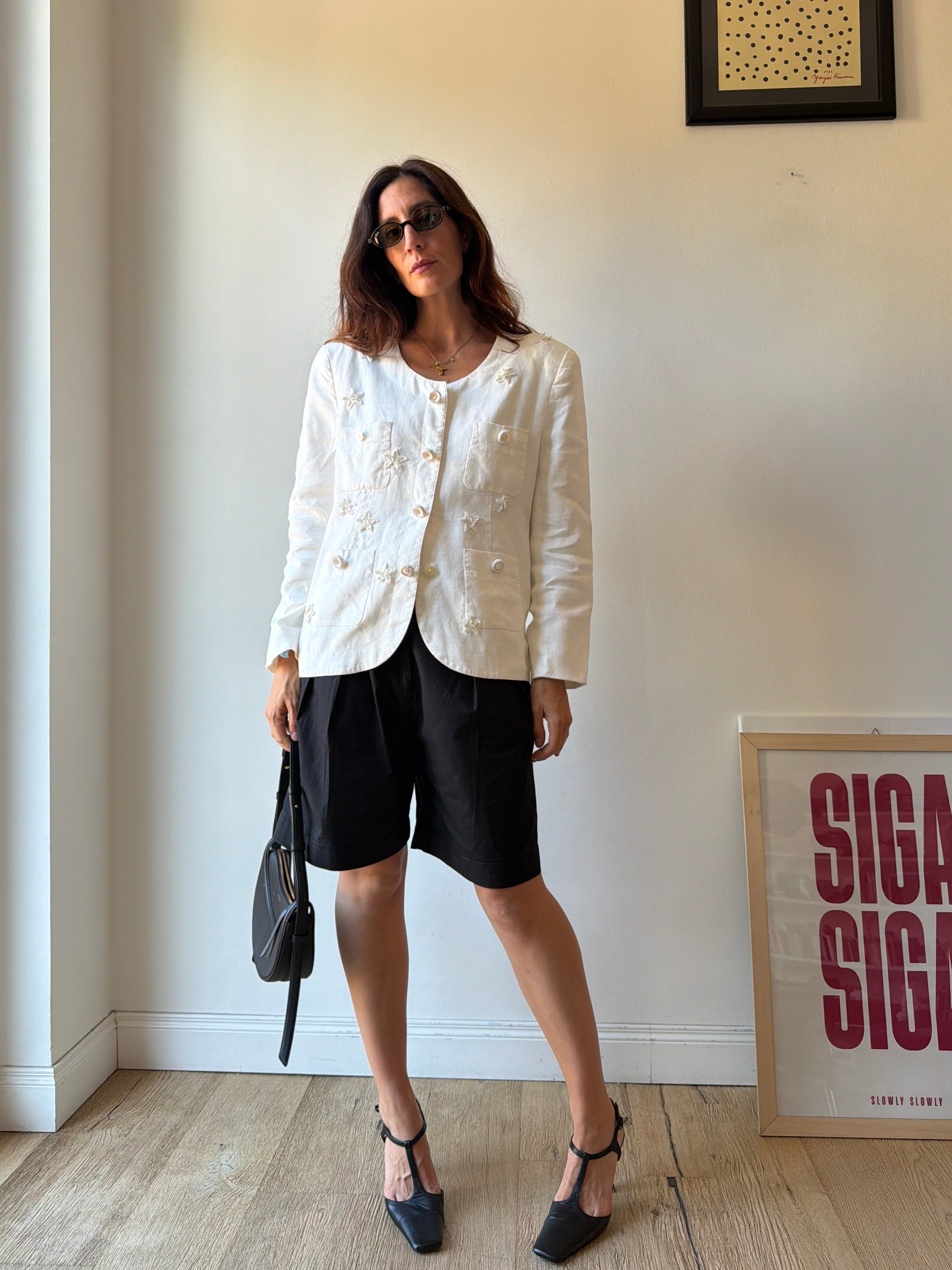 BLAZER DECORATO IN LINO