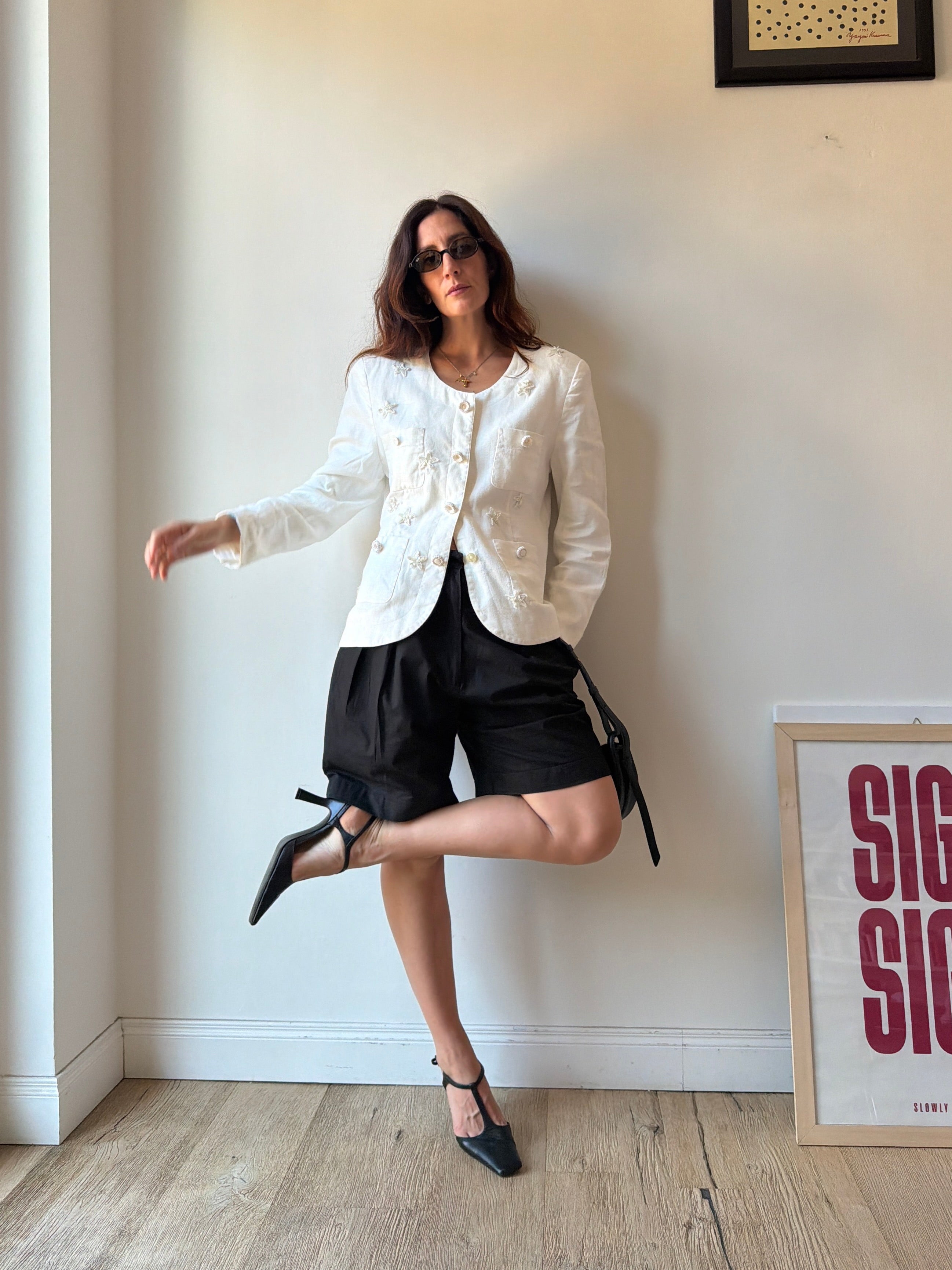 BLAZER DECORATO IN LINO