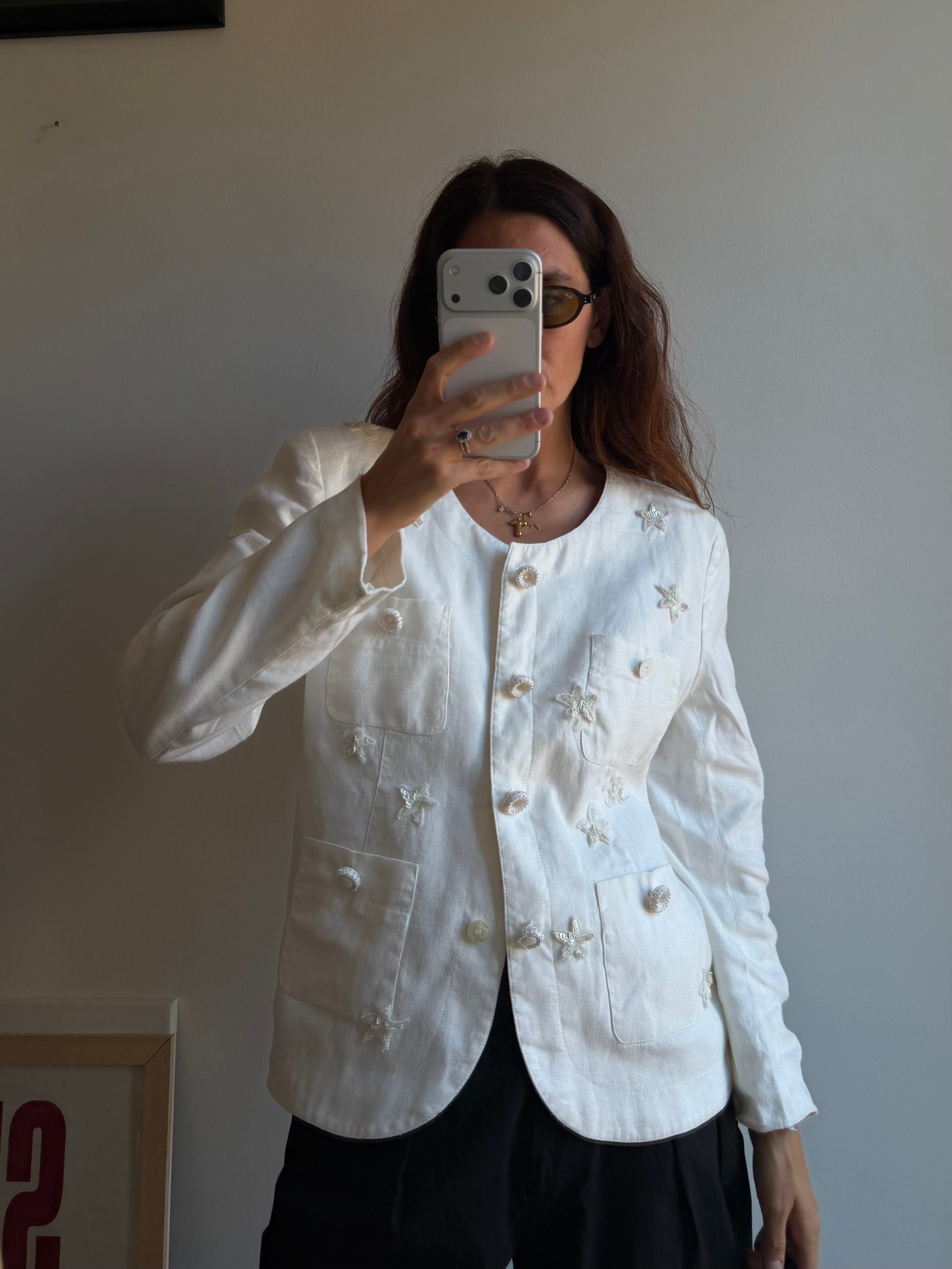 BLAZER DECORATO IN LINO