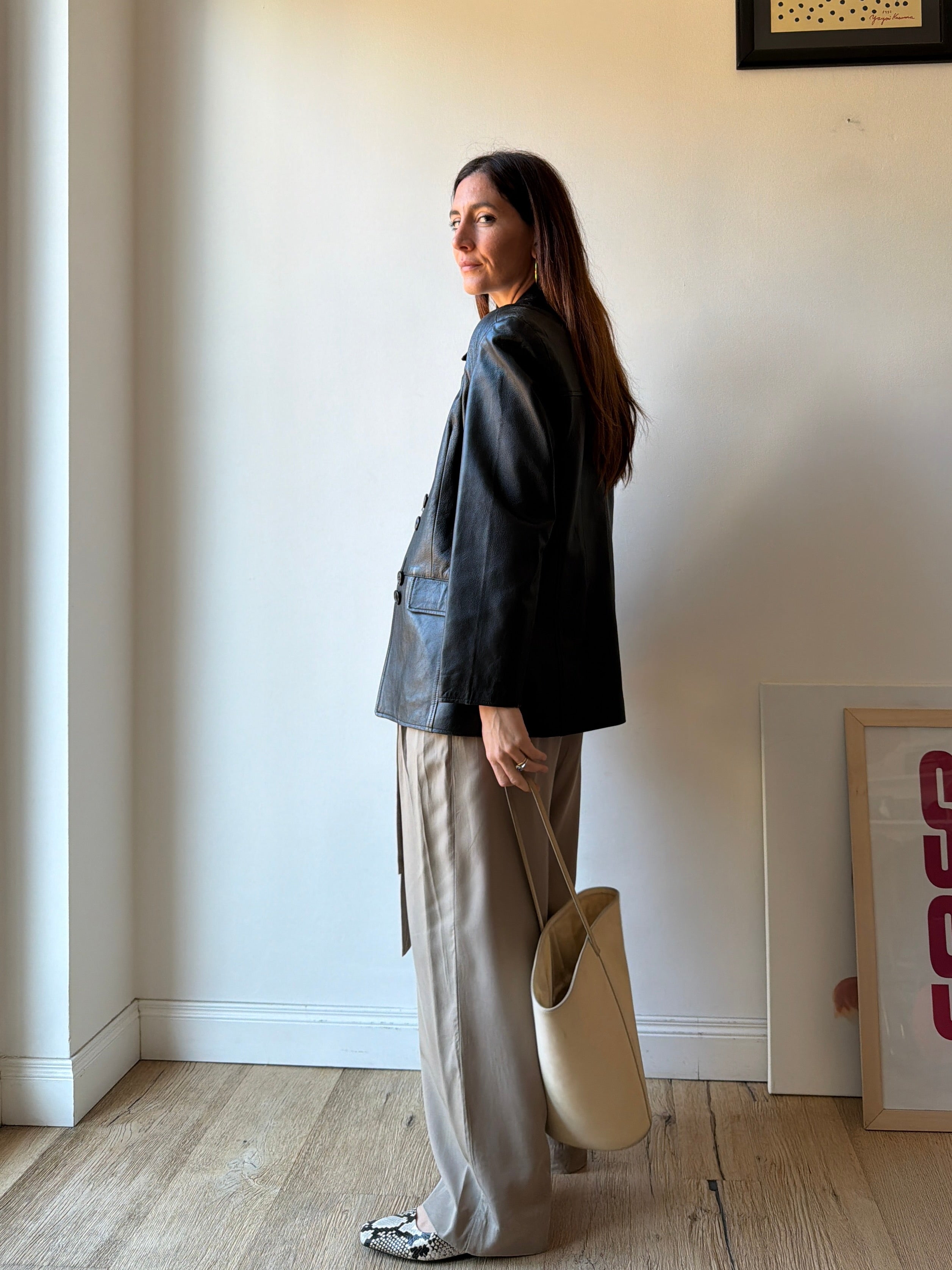 BLAZER IN PELLE NERA