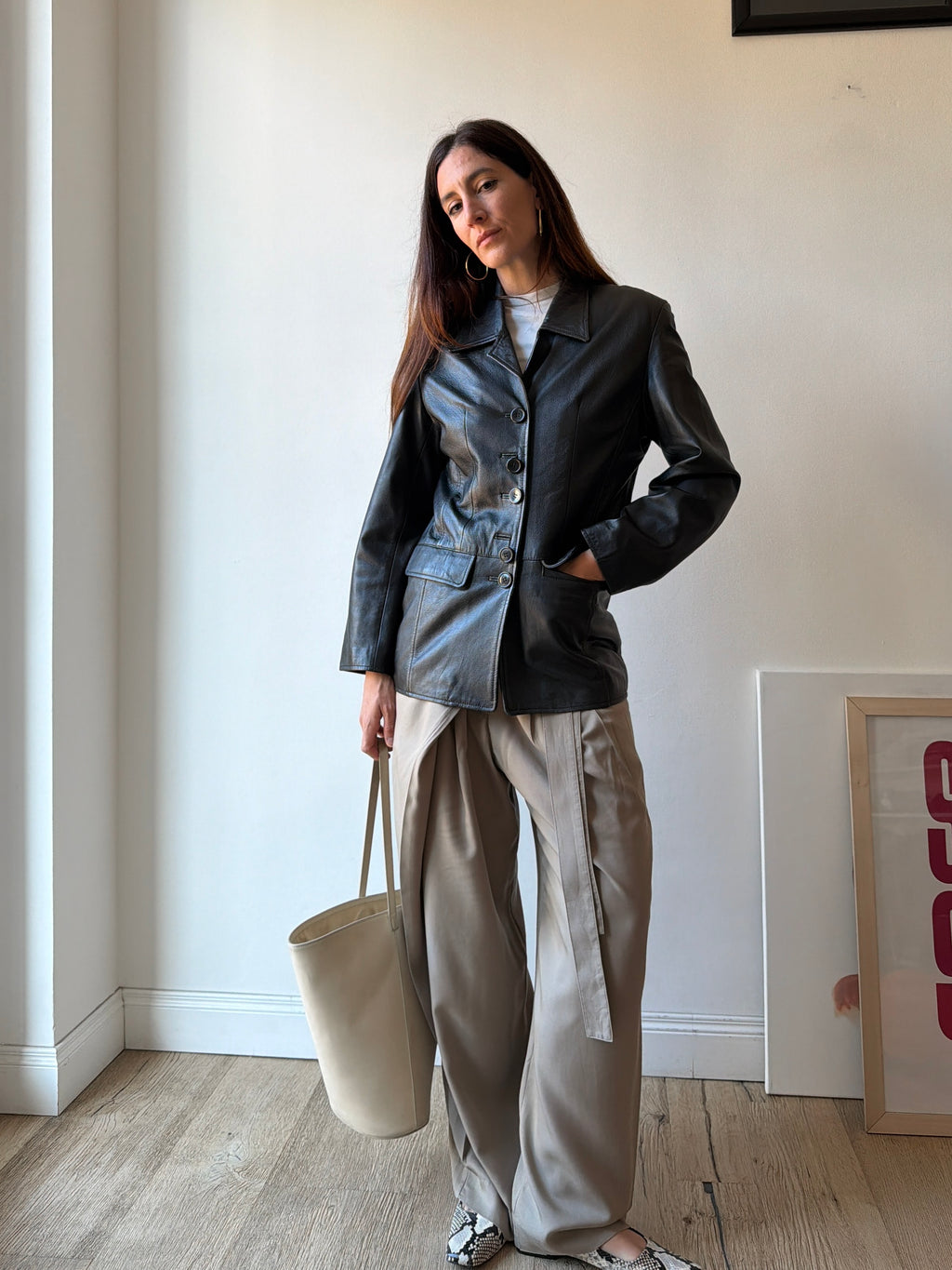 BLAZER IN PELLE NERA