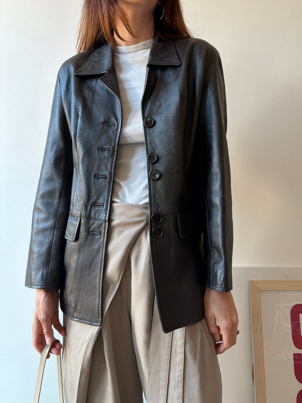 BLAZER IN PELLE NERA