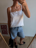 TOP IN LINO RICAMATO