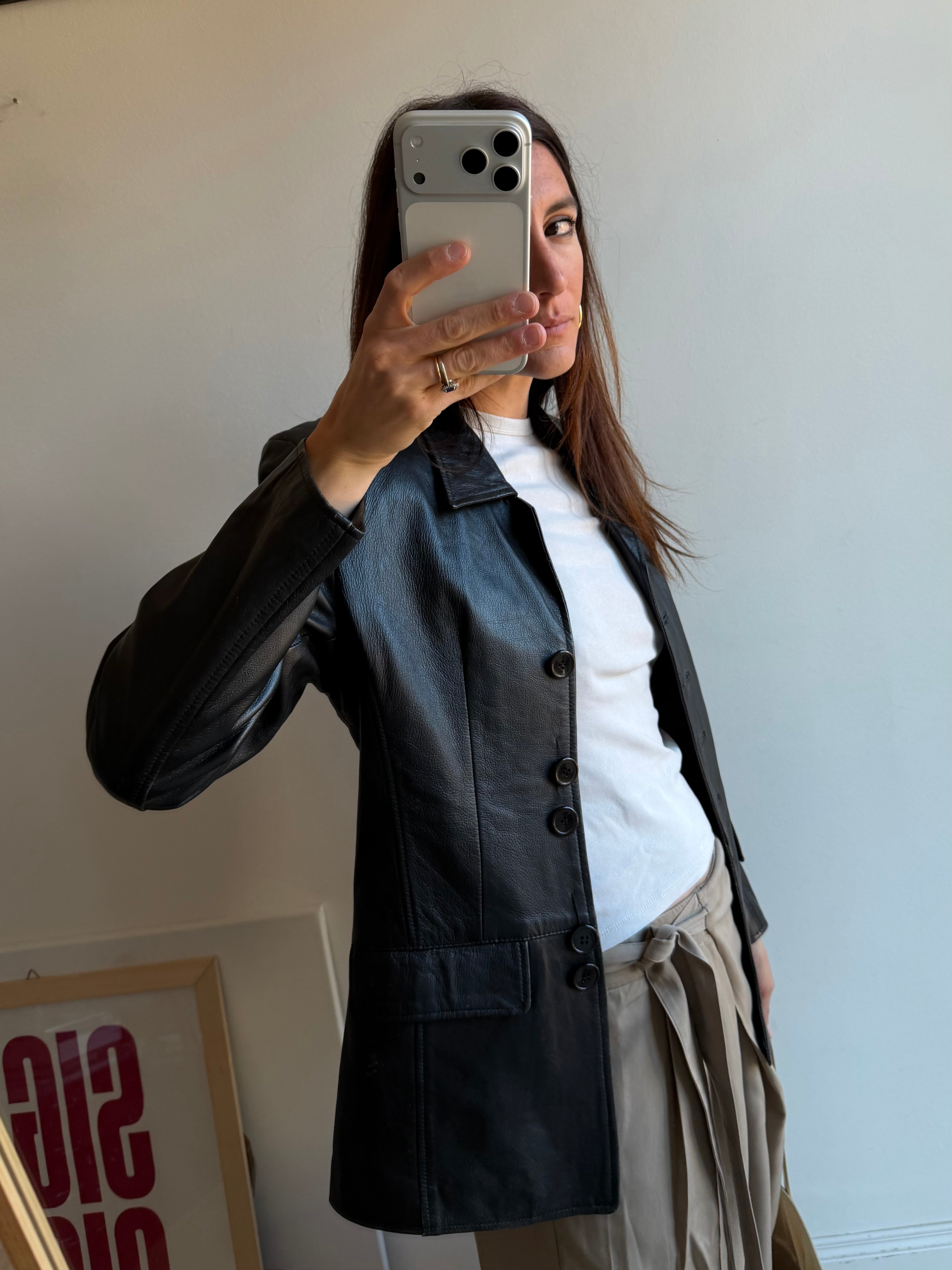 BLAZER IN PELLE NERA