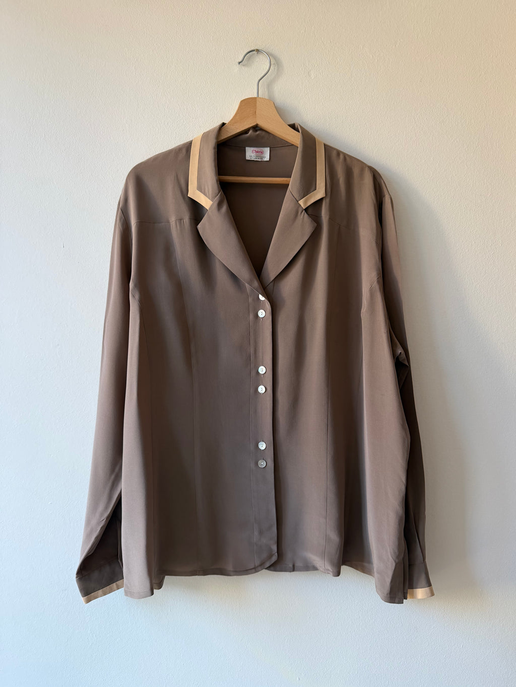 CAMICIA IN SETA MARRONE