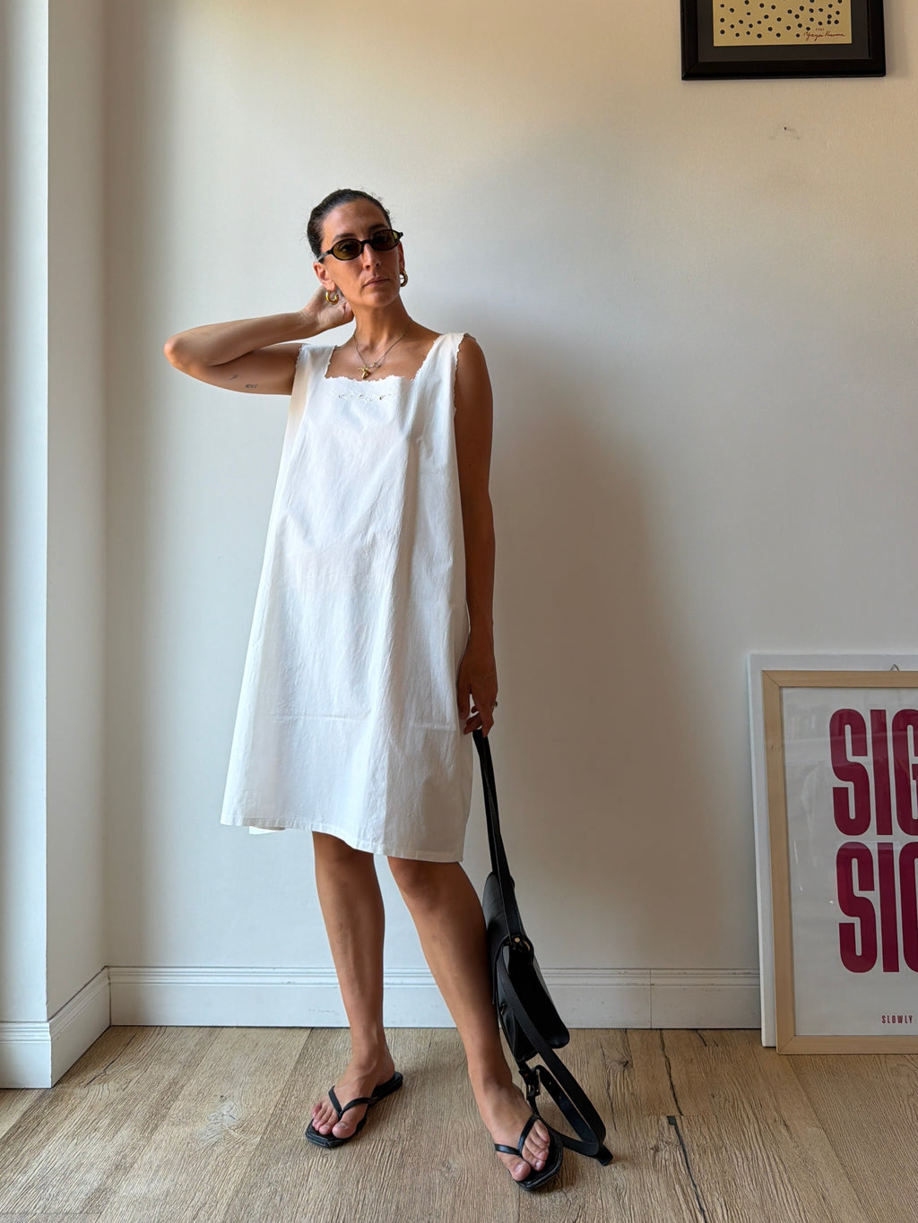 SLIP DRESS RICAMATO AMPIO