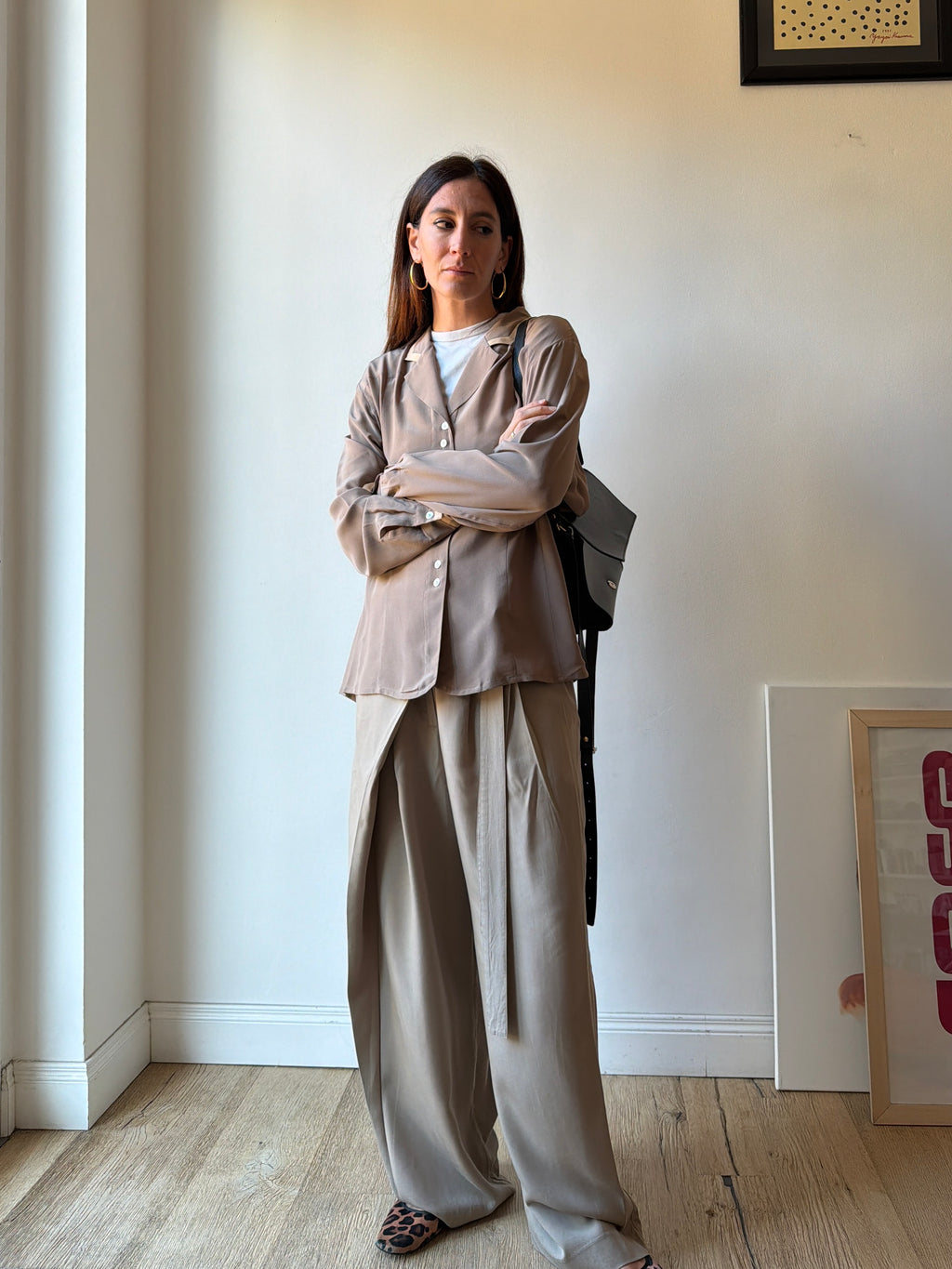 CAMICIA IN SETA MARRONE