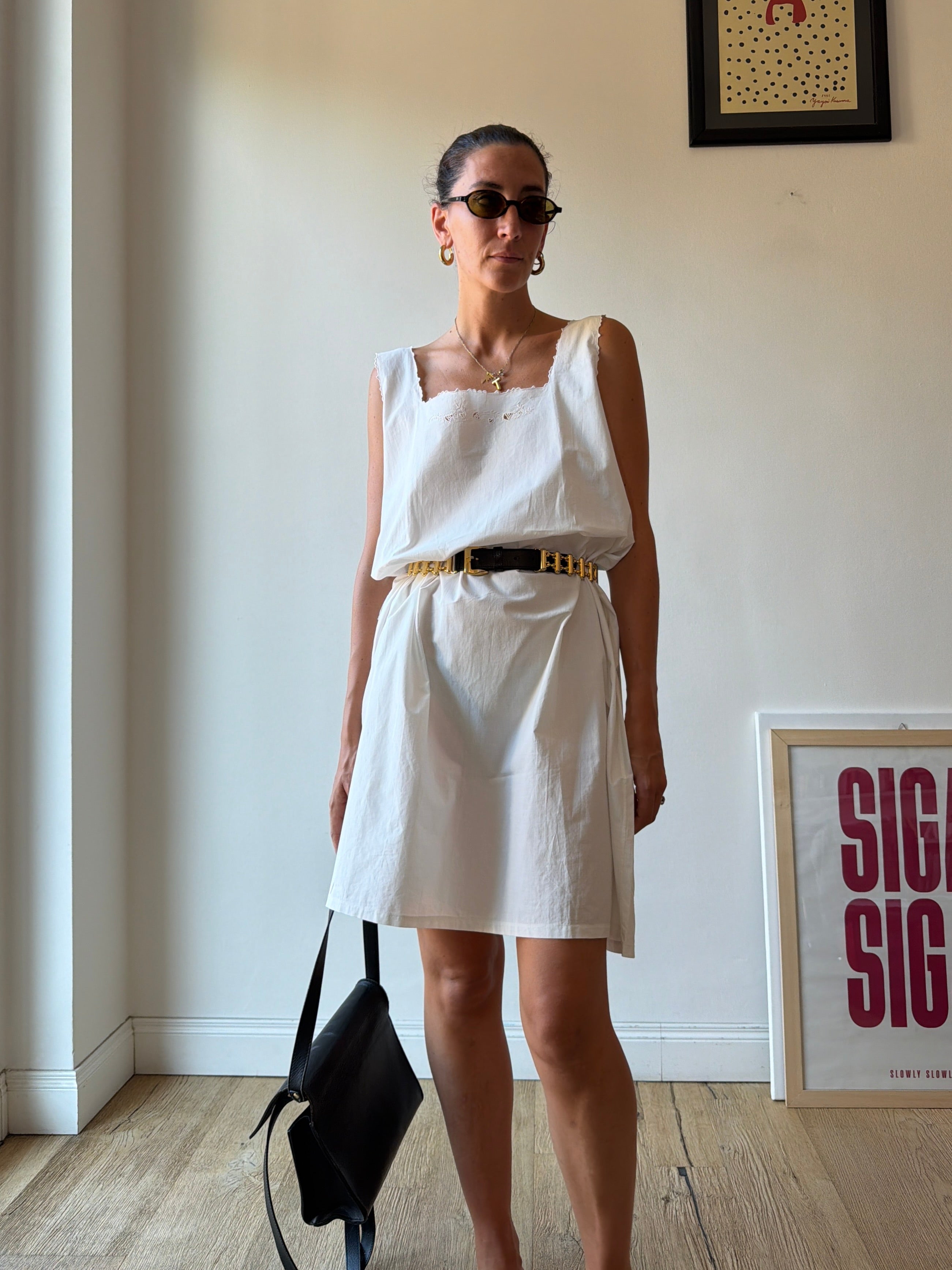 SLIP DRESS RICAMATO AMPIO