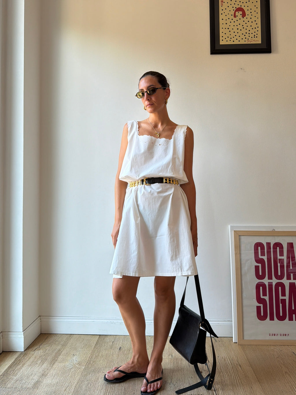 SLIP DRESS RICAMATO AMPIO