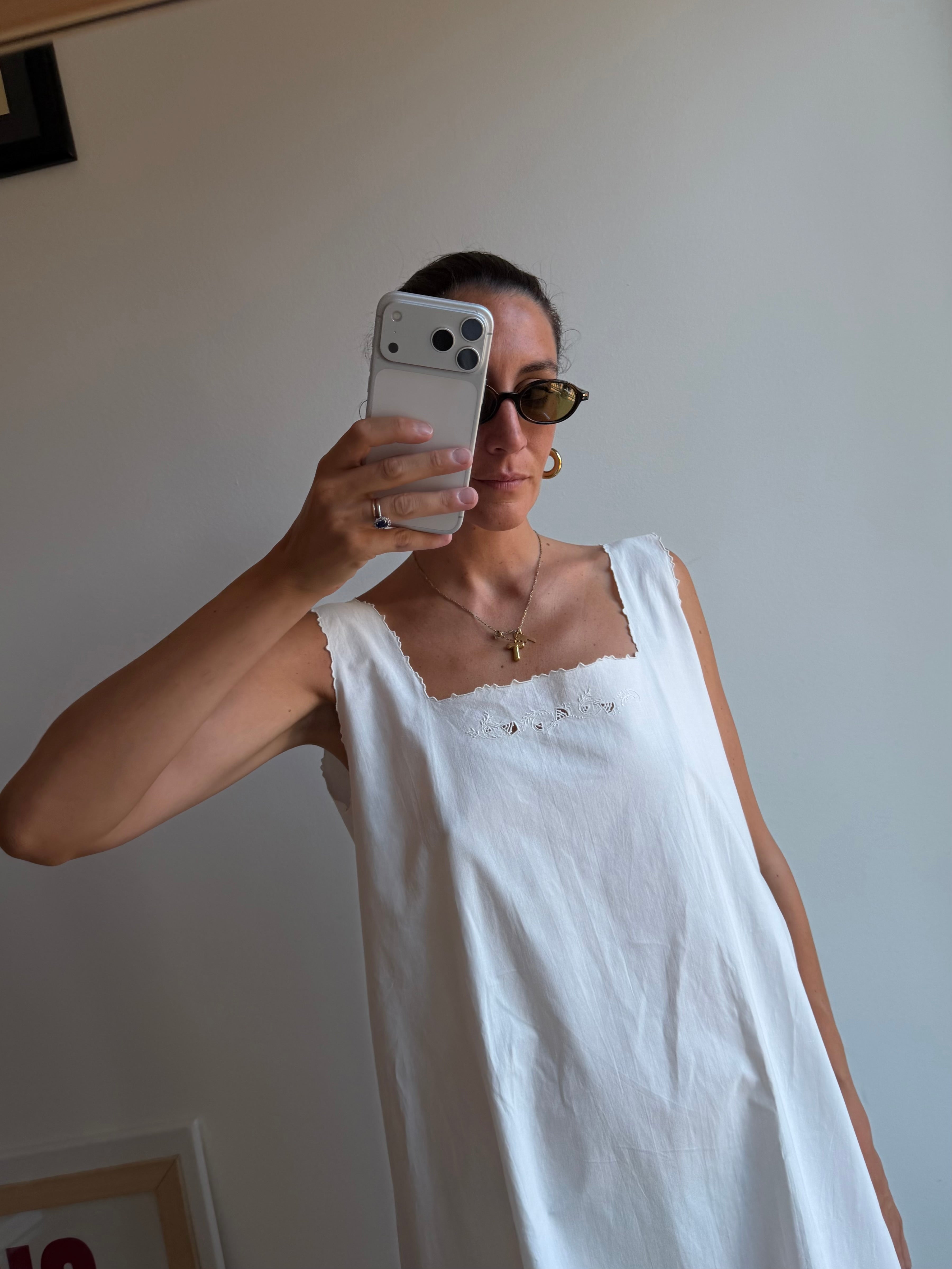 SLIP DRESS RICAMATO AMPIO