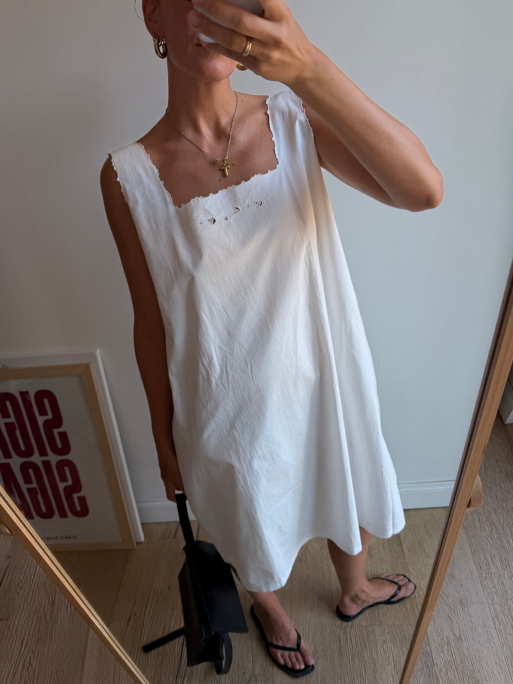 SLIP DRESS RICAMATO AMPIO