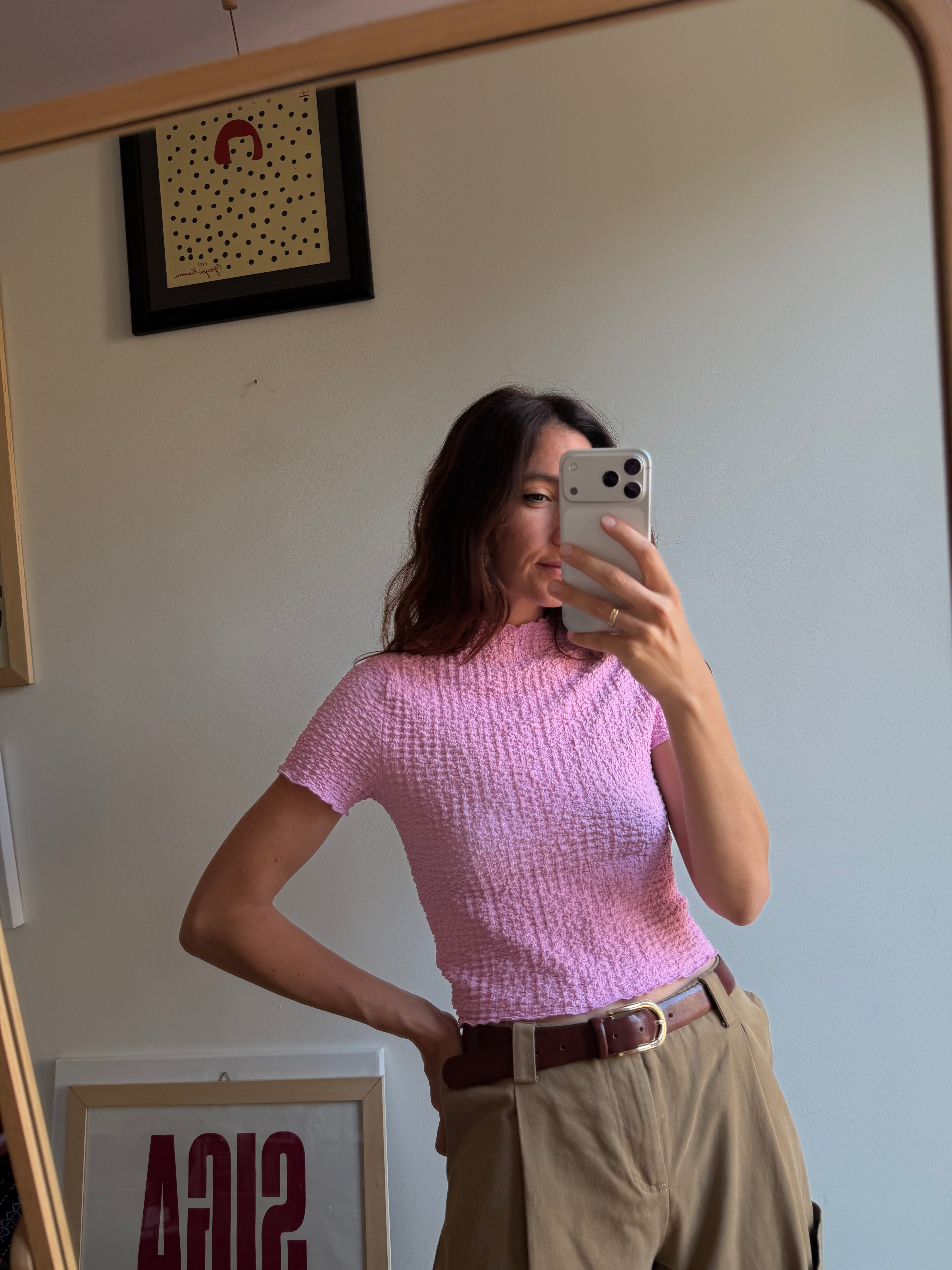 TSHIRT WAFFLE ROSA