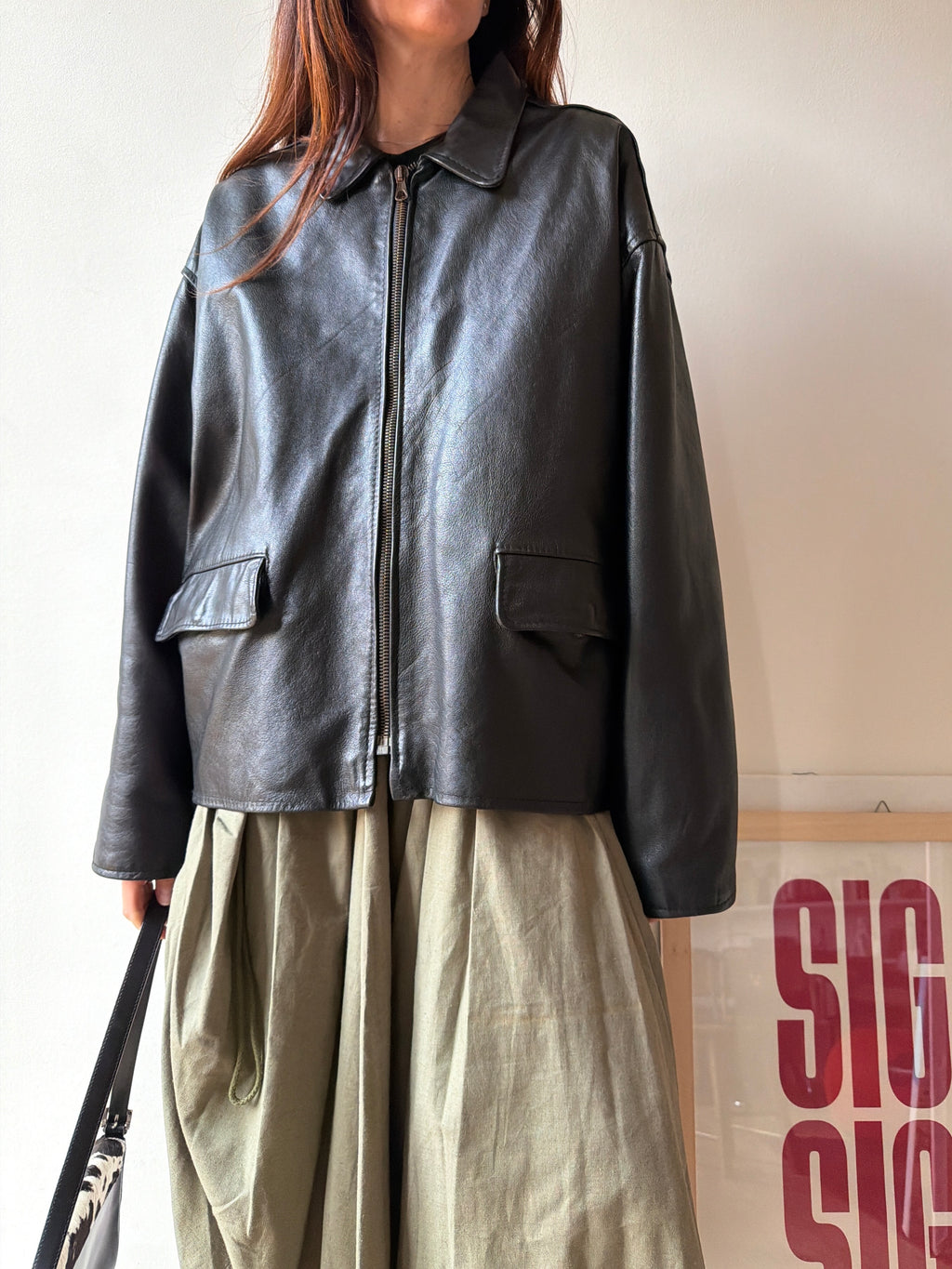 GIACCA IN PELLE OVER