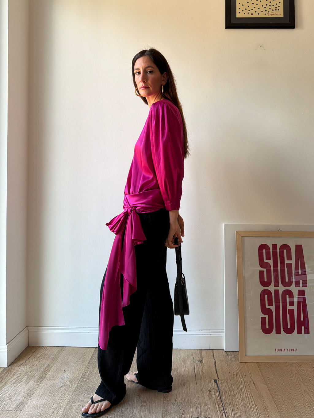 BLUSA FUCSIA CON FIOCCO