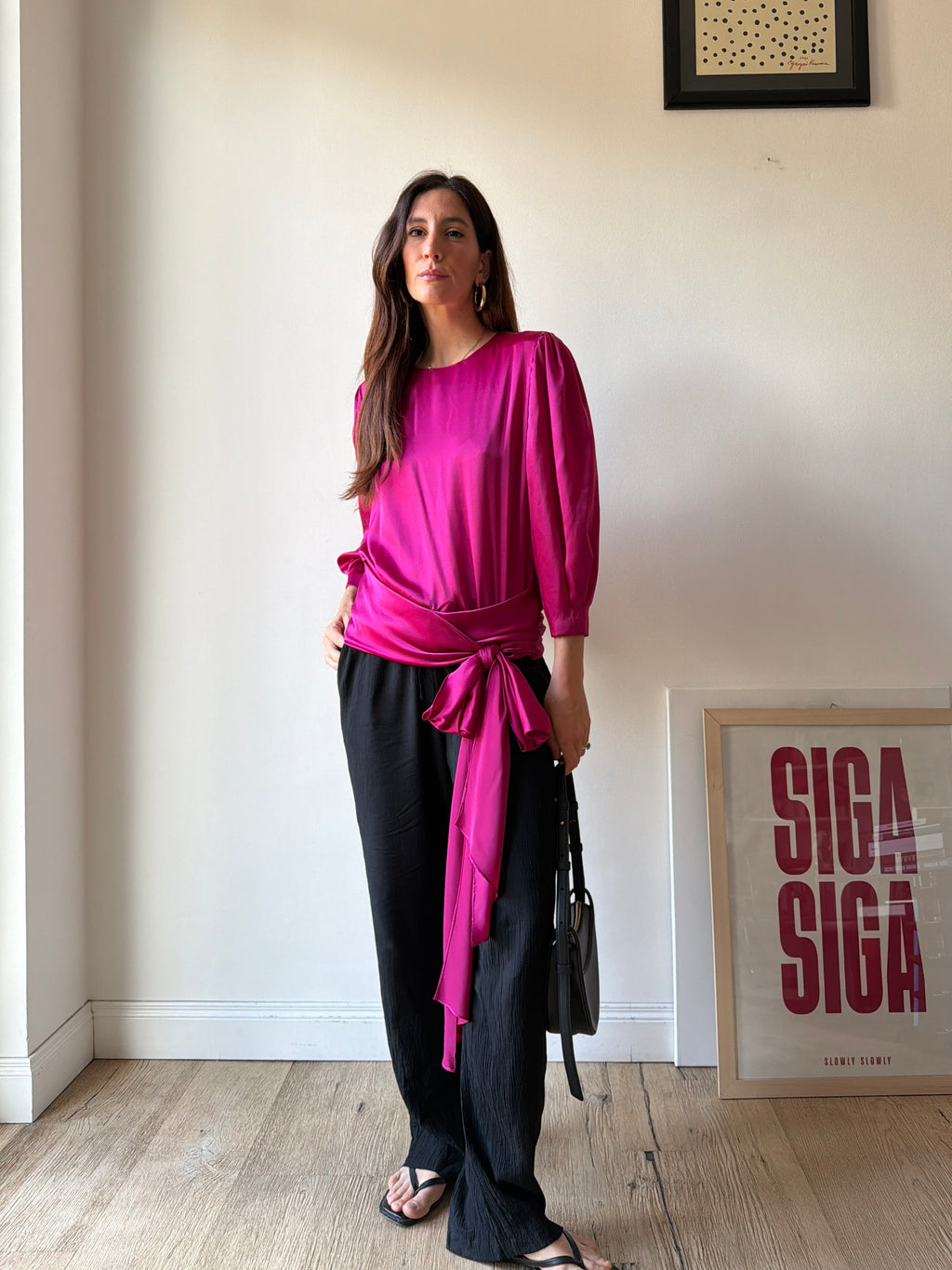 BLUSA FUCSIA CON FIOCCO
