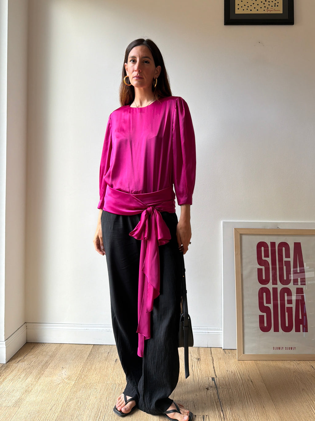 BLUSA FUCSIA CON FIOCCO