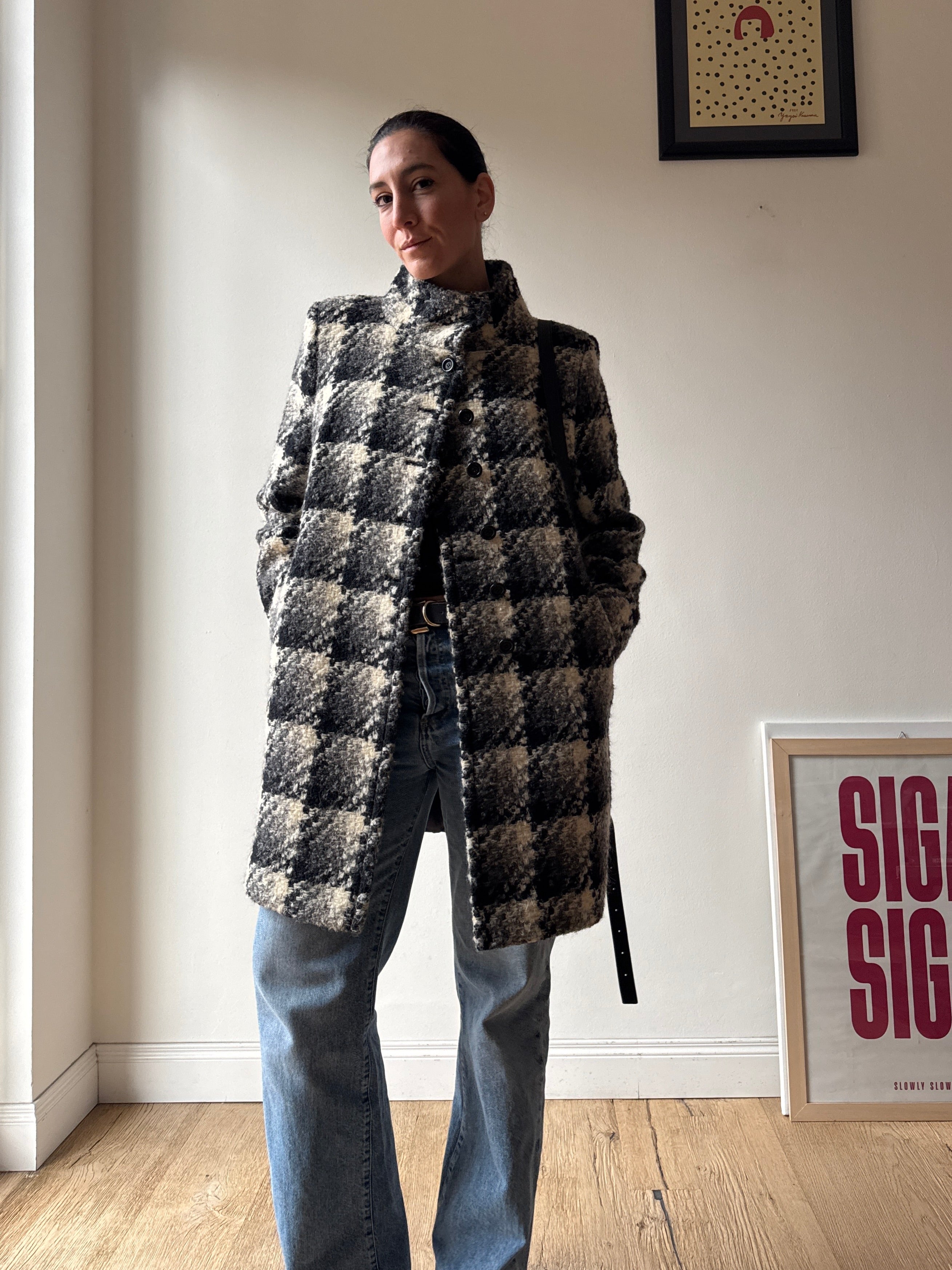 CAPPOTTO A QUADRI IN LANA