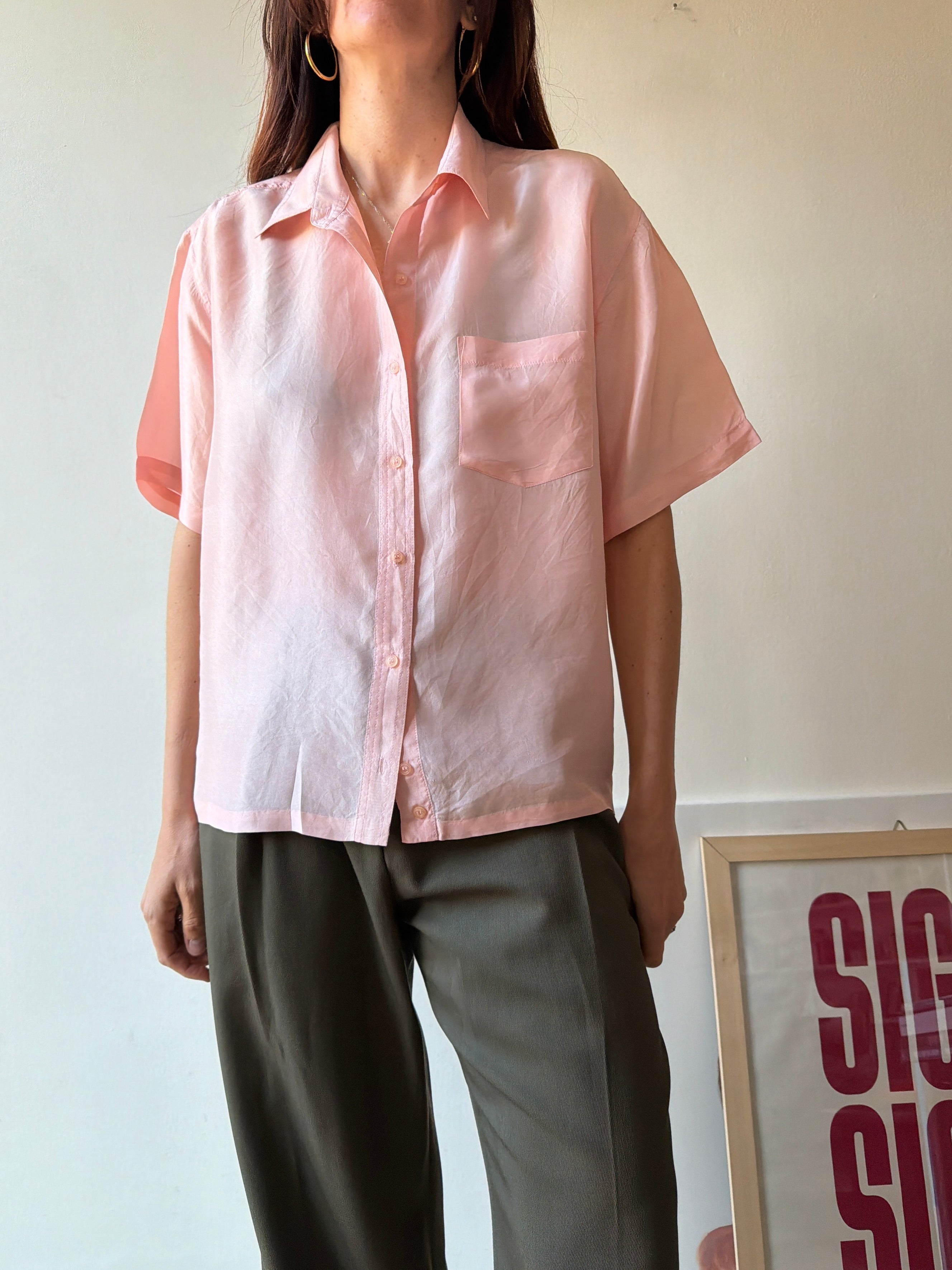 CAMICIA ROSA IN SETA