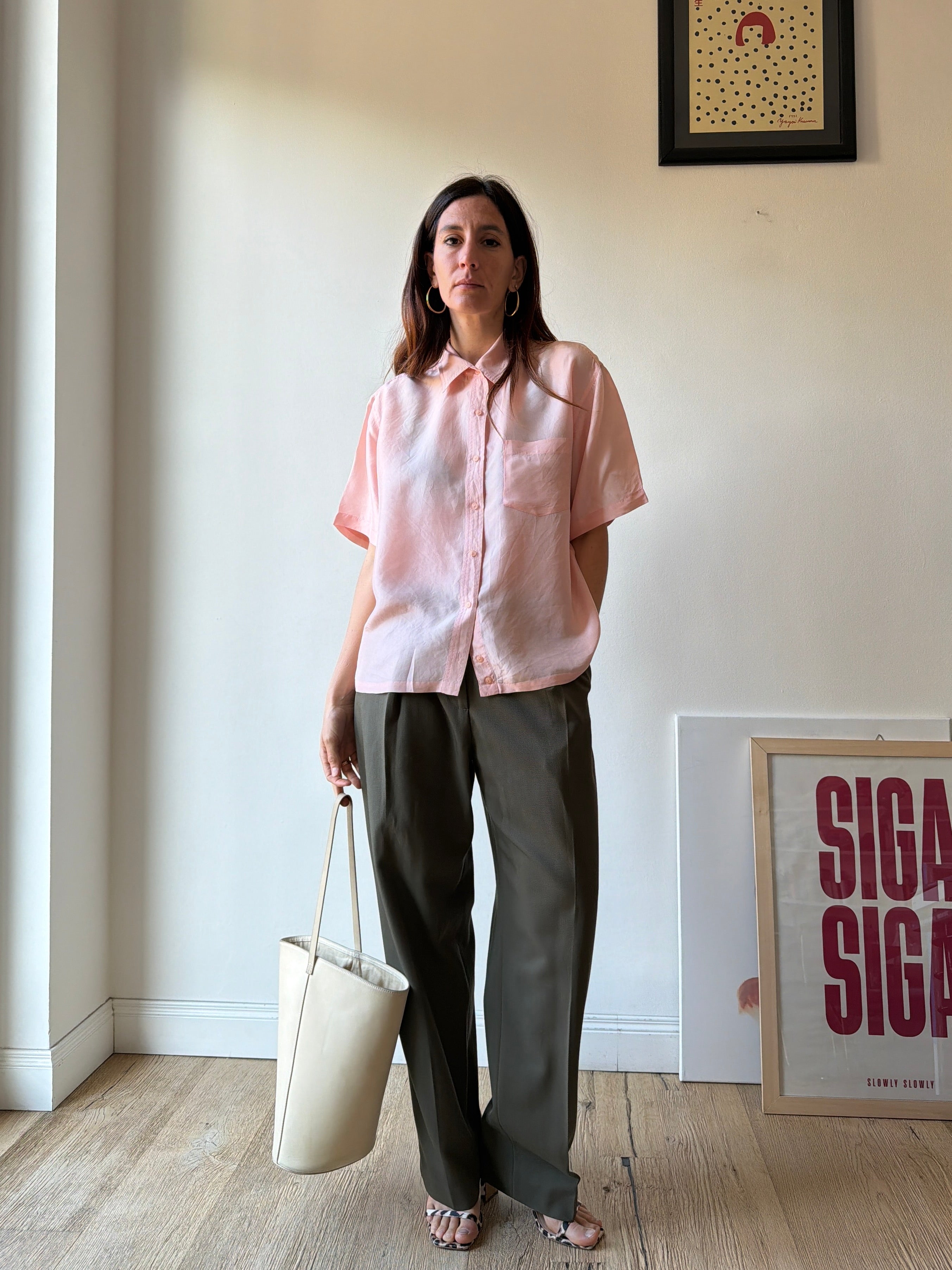 CAMICIA ROSA IN SETA