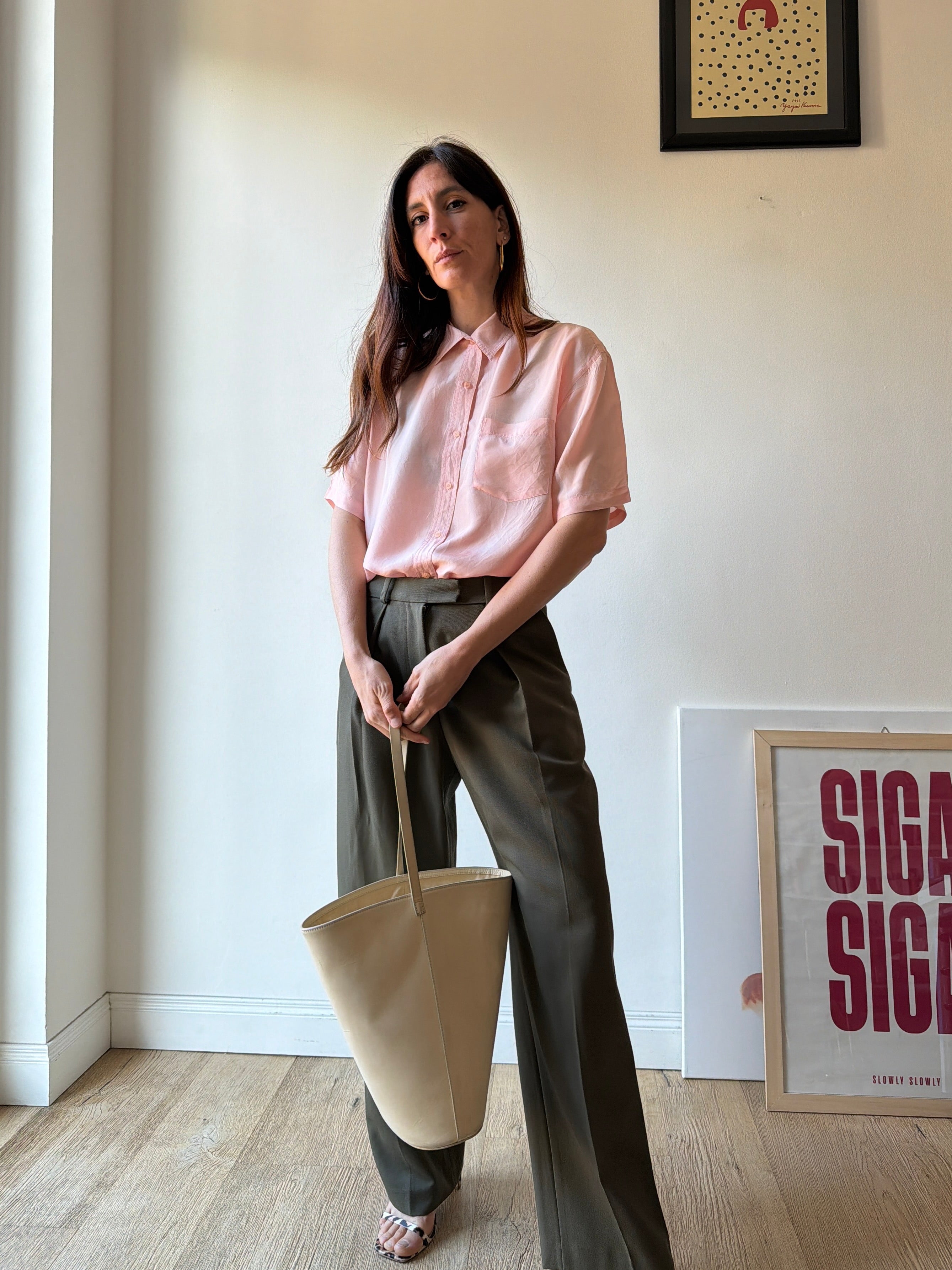 CAMICIA ROSA IN SETA