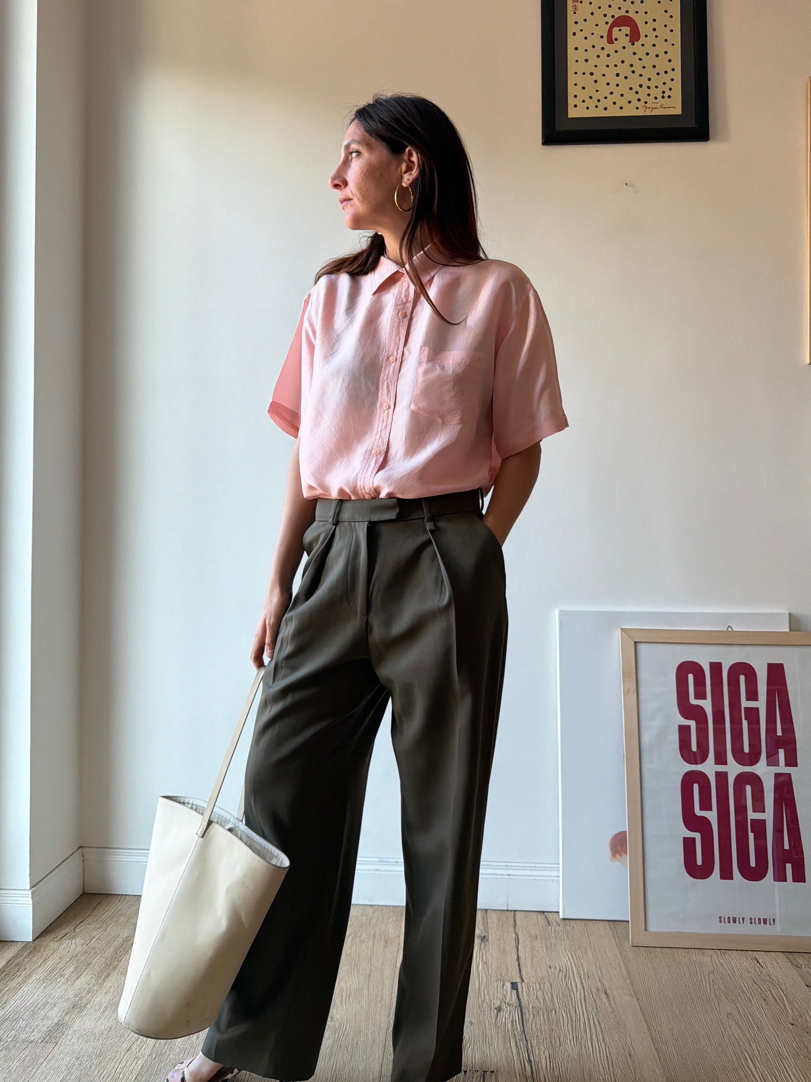 CAMICIA ROSA IN SETA