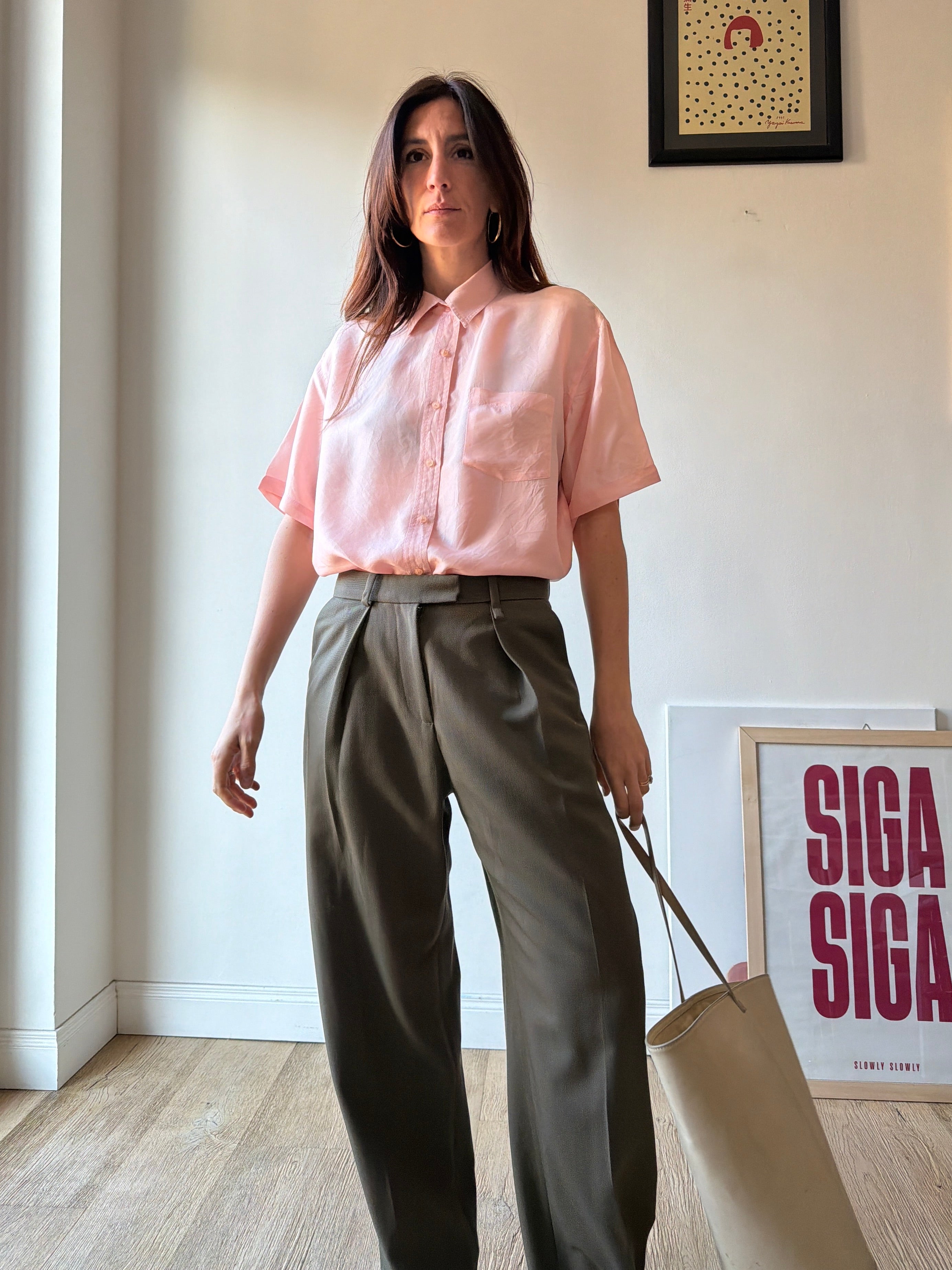 CAMICIA ROSA IN SETA