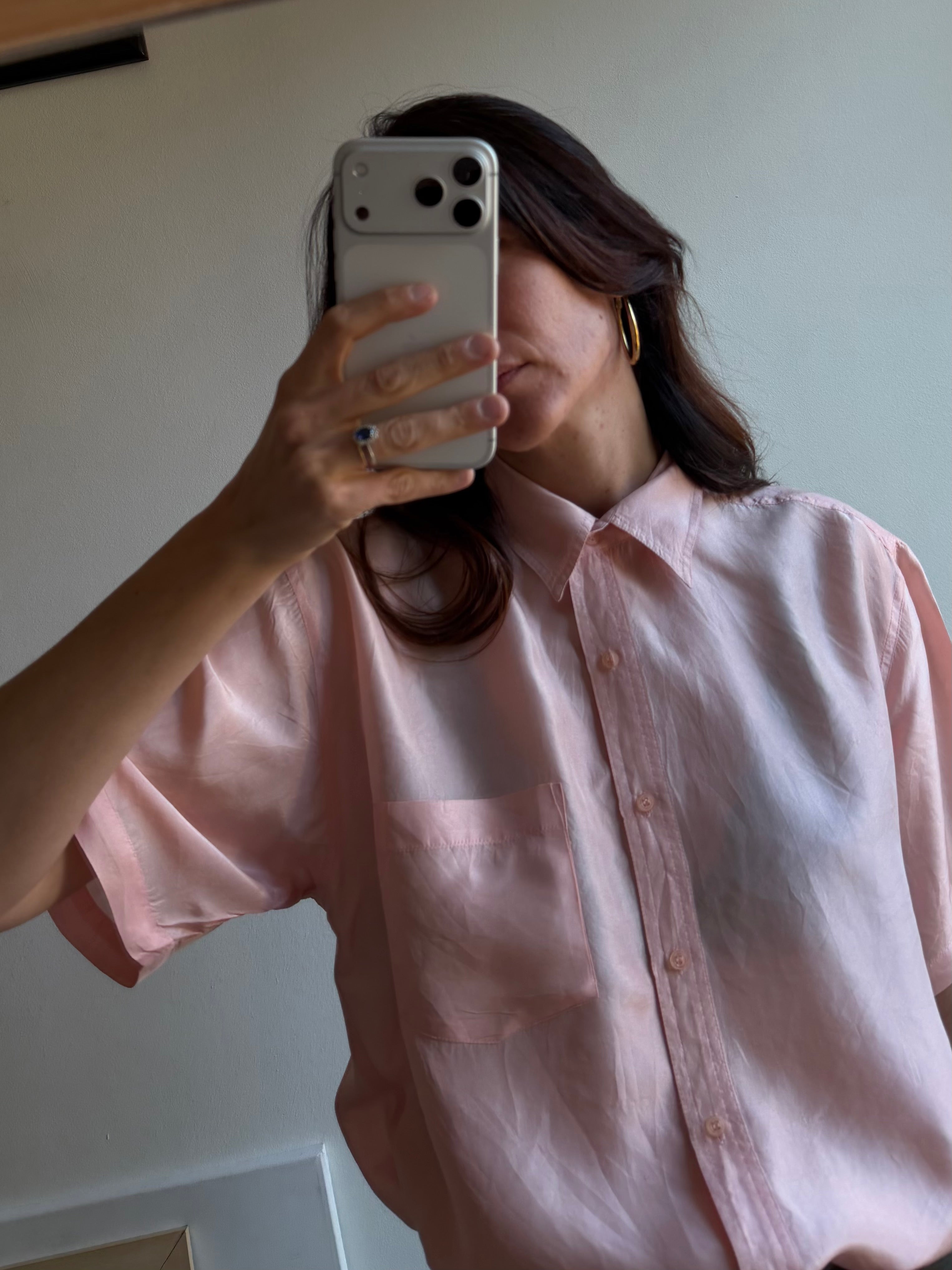 CAMICIA ROSA IN SETA