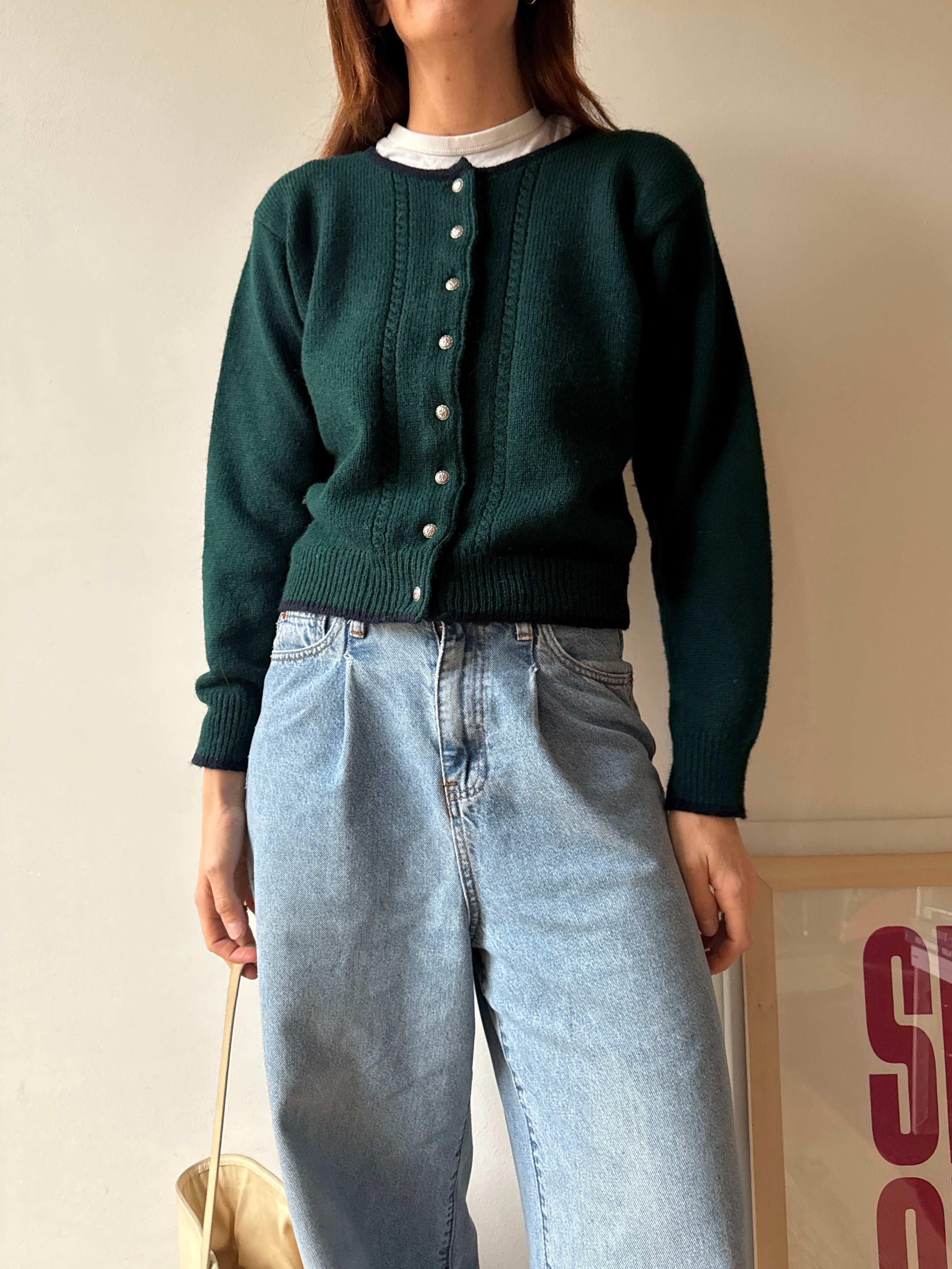CARDIGAN TIROLESE VERDE