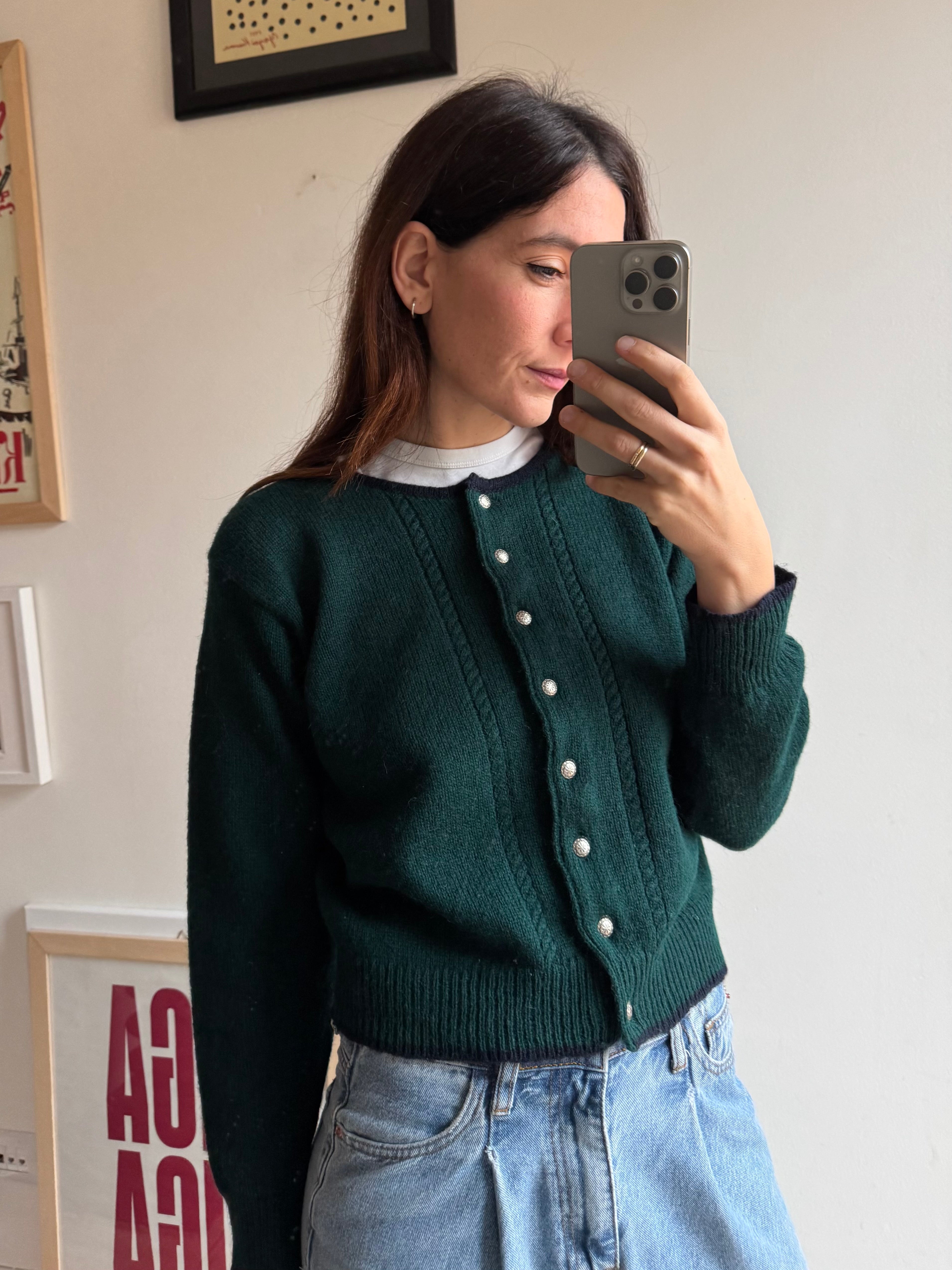 CARDIGAN TIROLESE VERDE