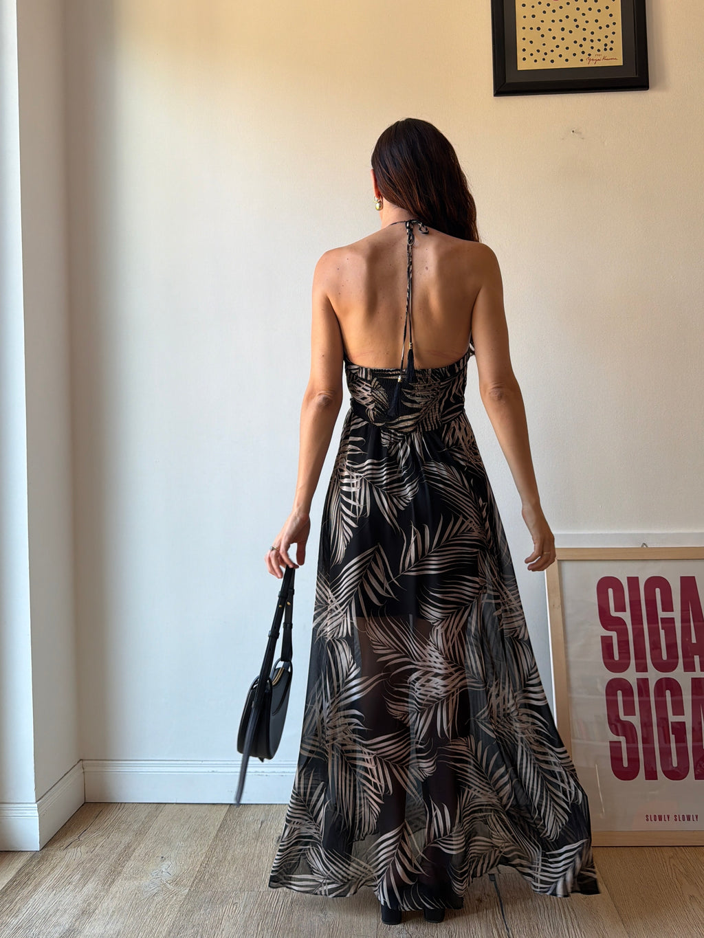 MAXI DRESS CON FOGLIE