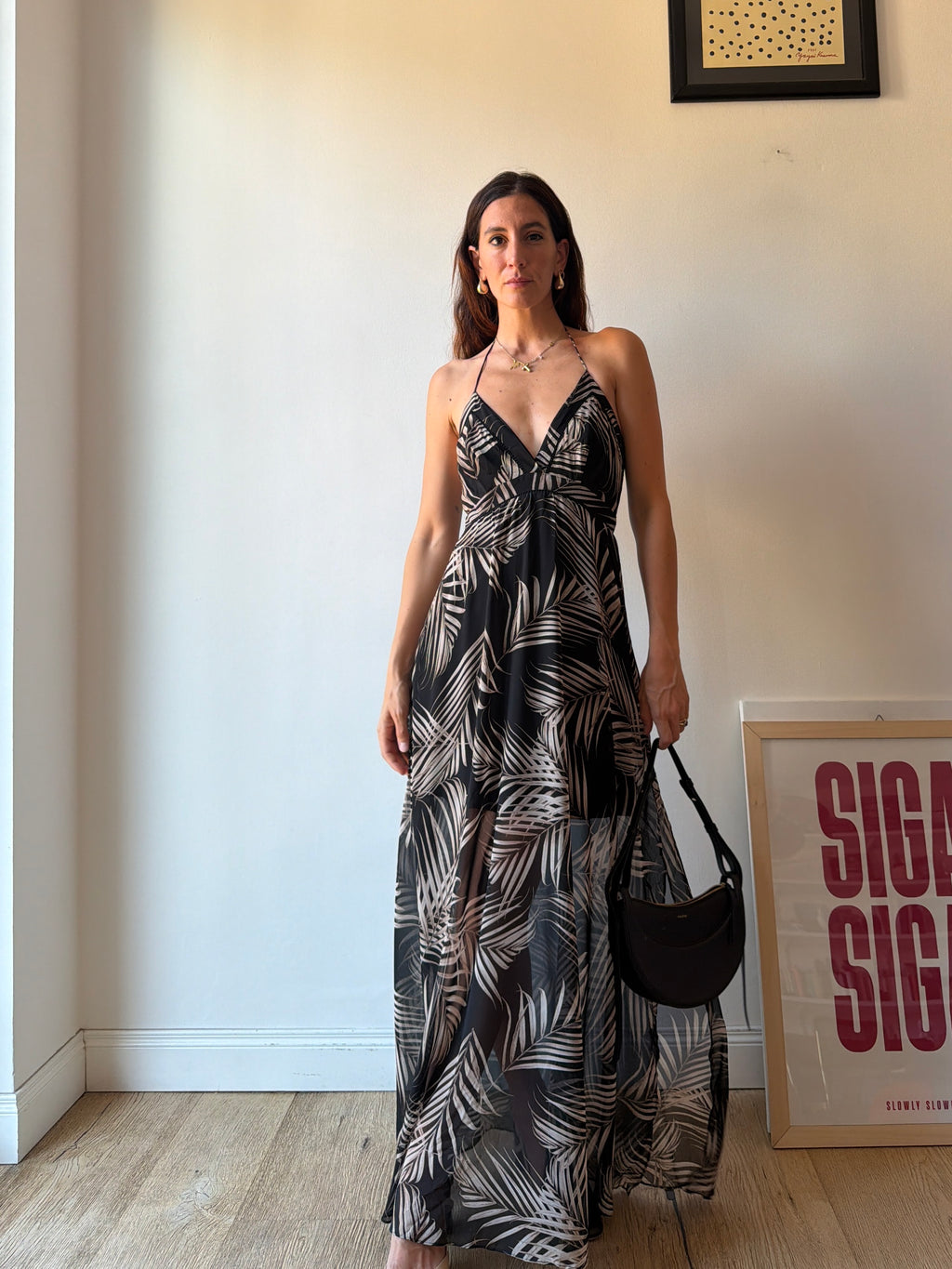 MAXI DRESS CON FOGLIE