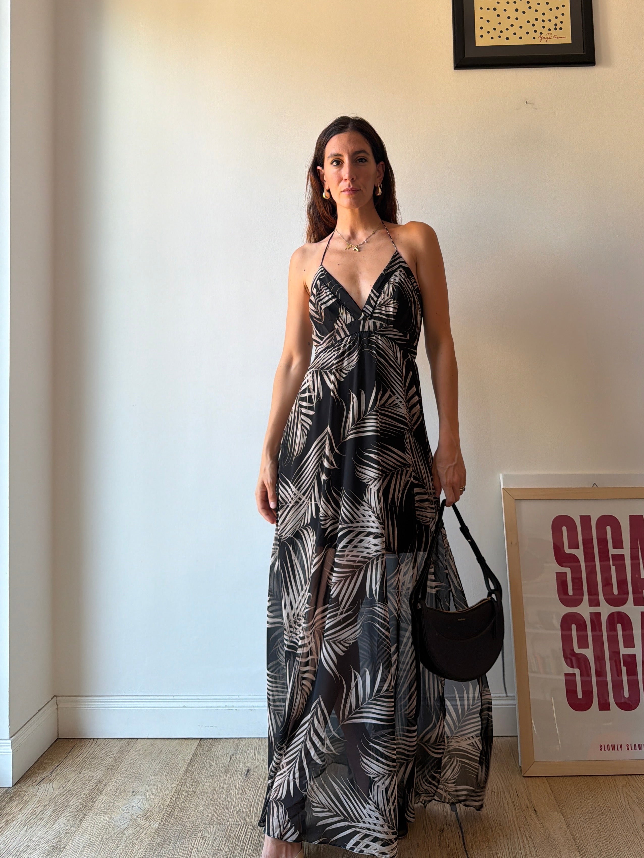 MAXI DRESS CON FOGLIE