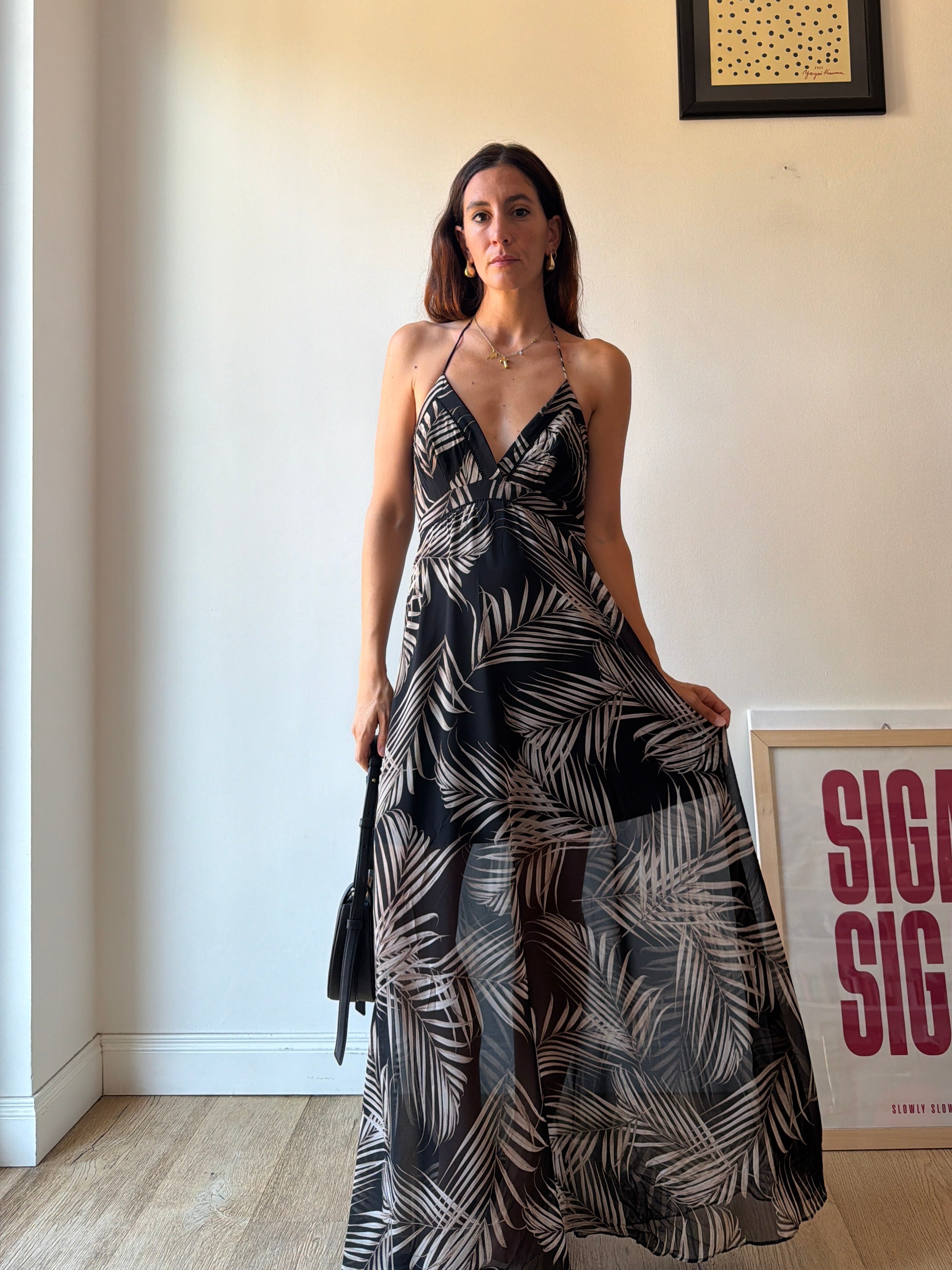 MAXI DRESS CON FOGLIE