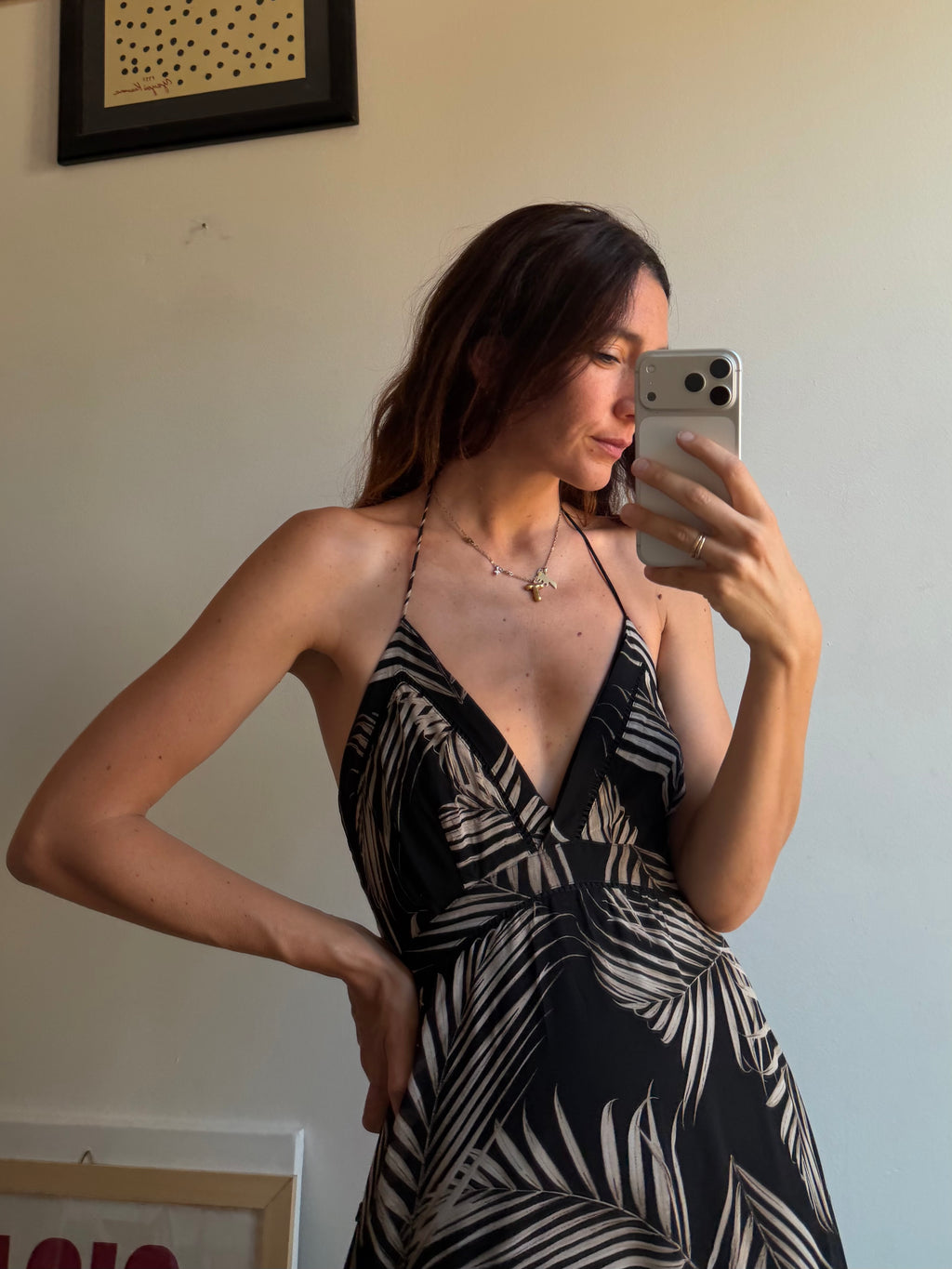 MAXI DRESS CON FOGLIE