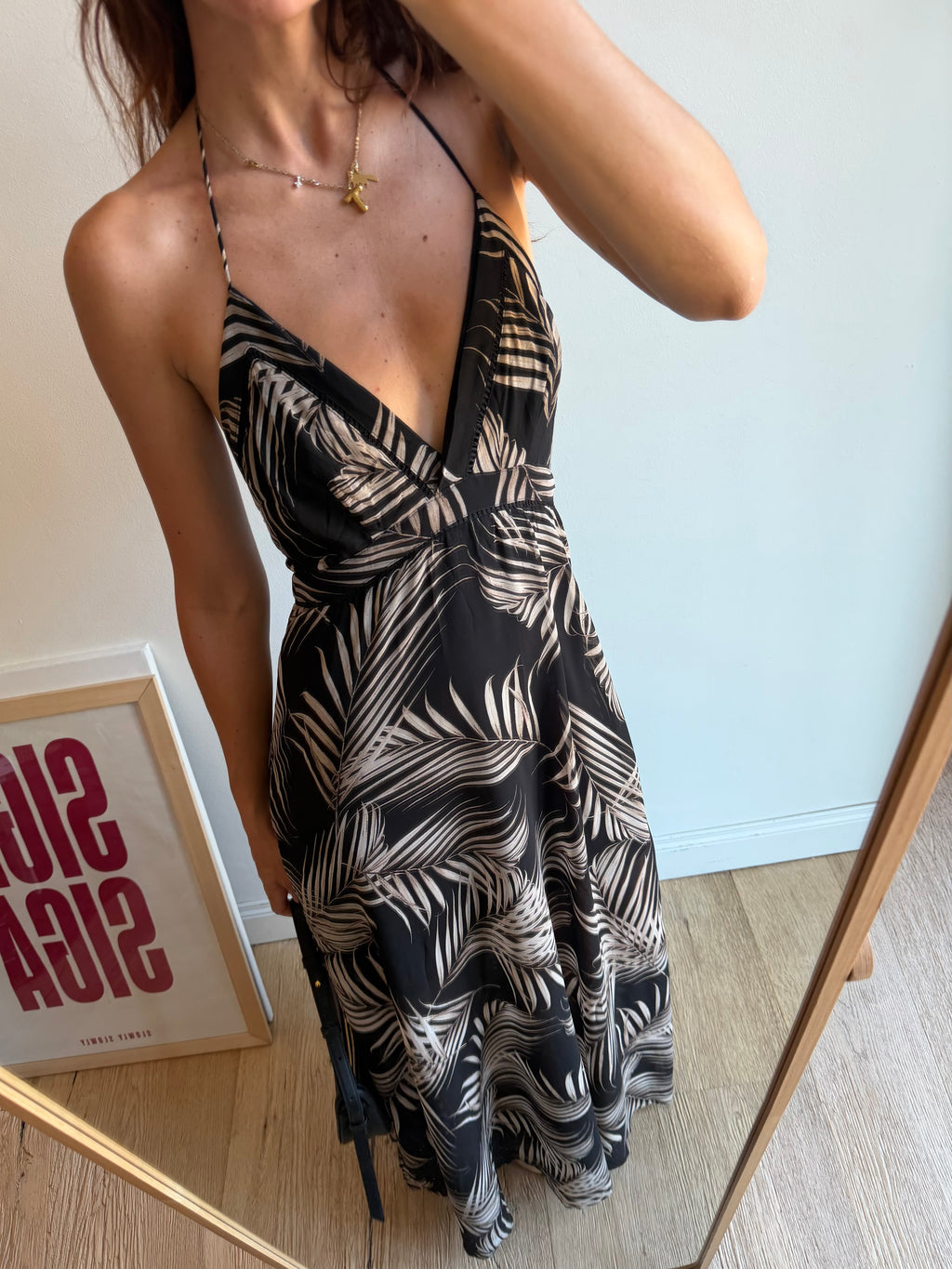 MAXI DRESS CON FOGLIE