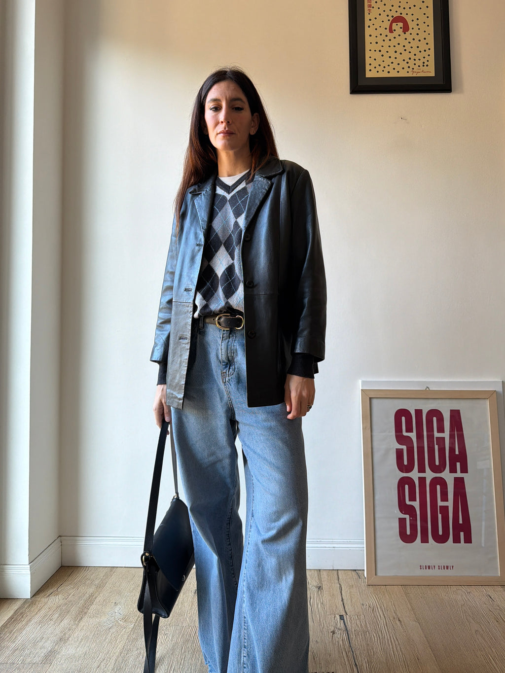 BLAZER IN PELLE NERA