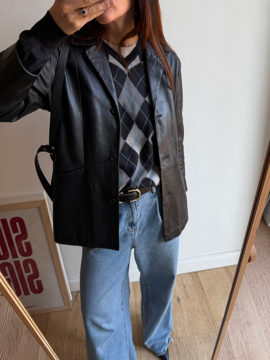 BLAZER IN PELLE NERA