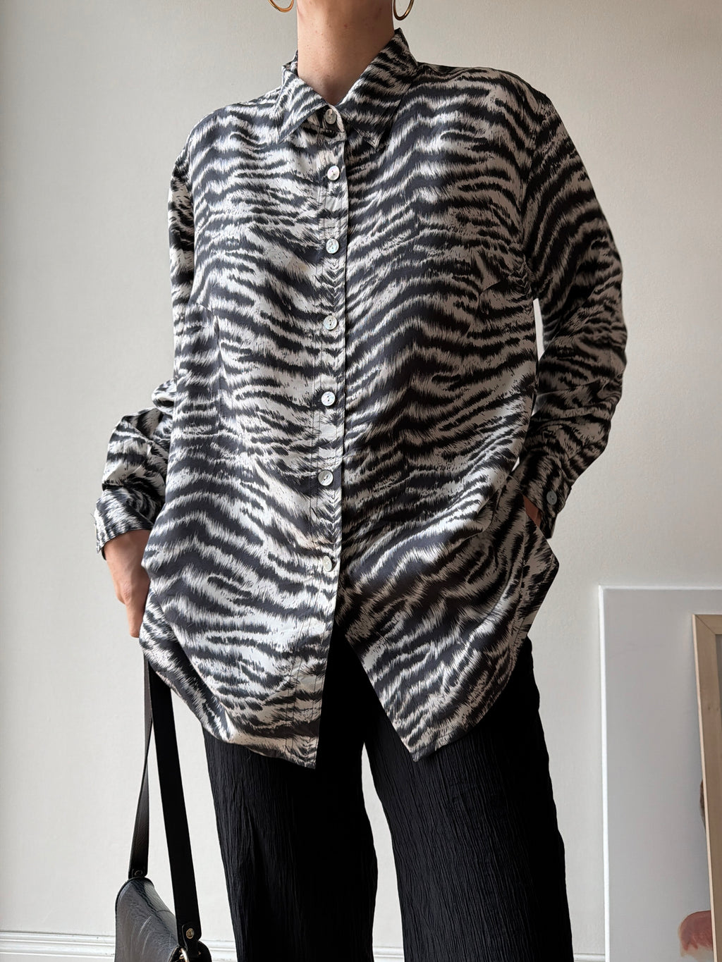 CAMICIA ZEBRATA IN SETA