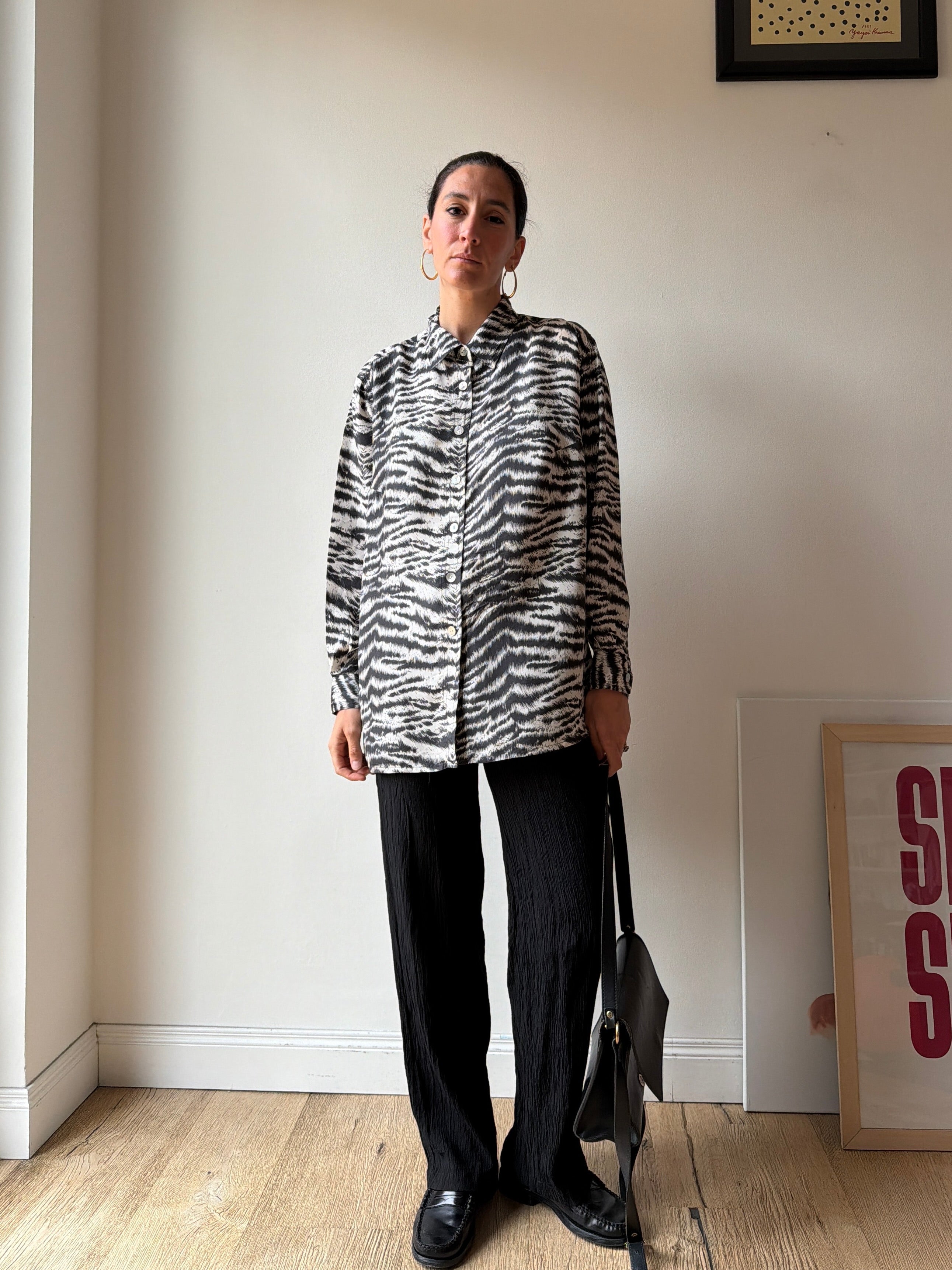 CAMICIA ZEBRATA IN SETA