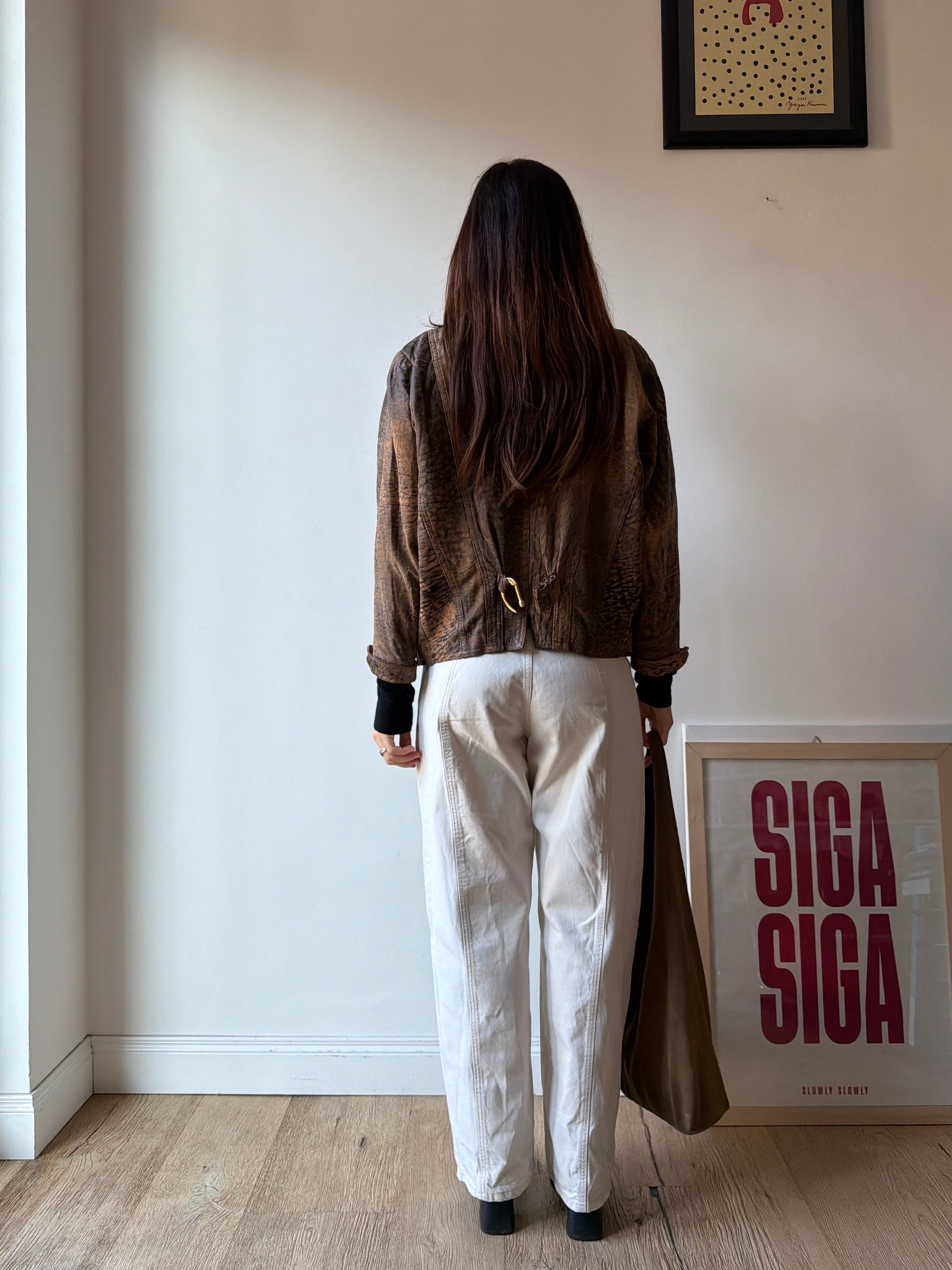 GIACCA IN PELLE STAMPATA