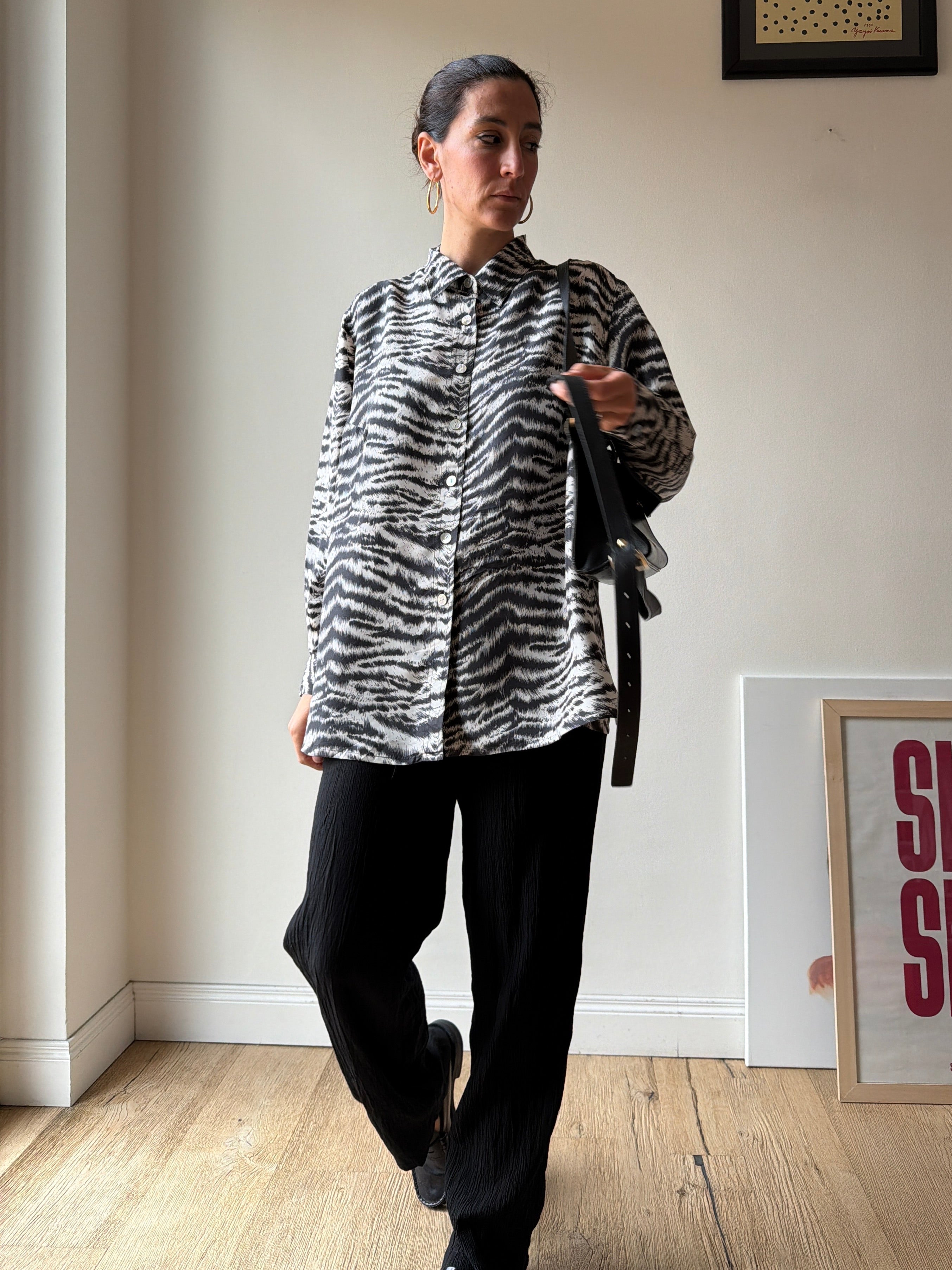 CAMICIA ZEBRATA IN SETA