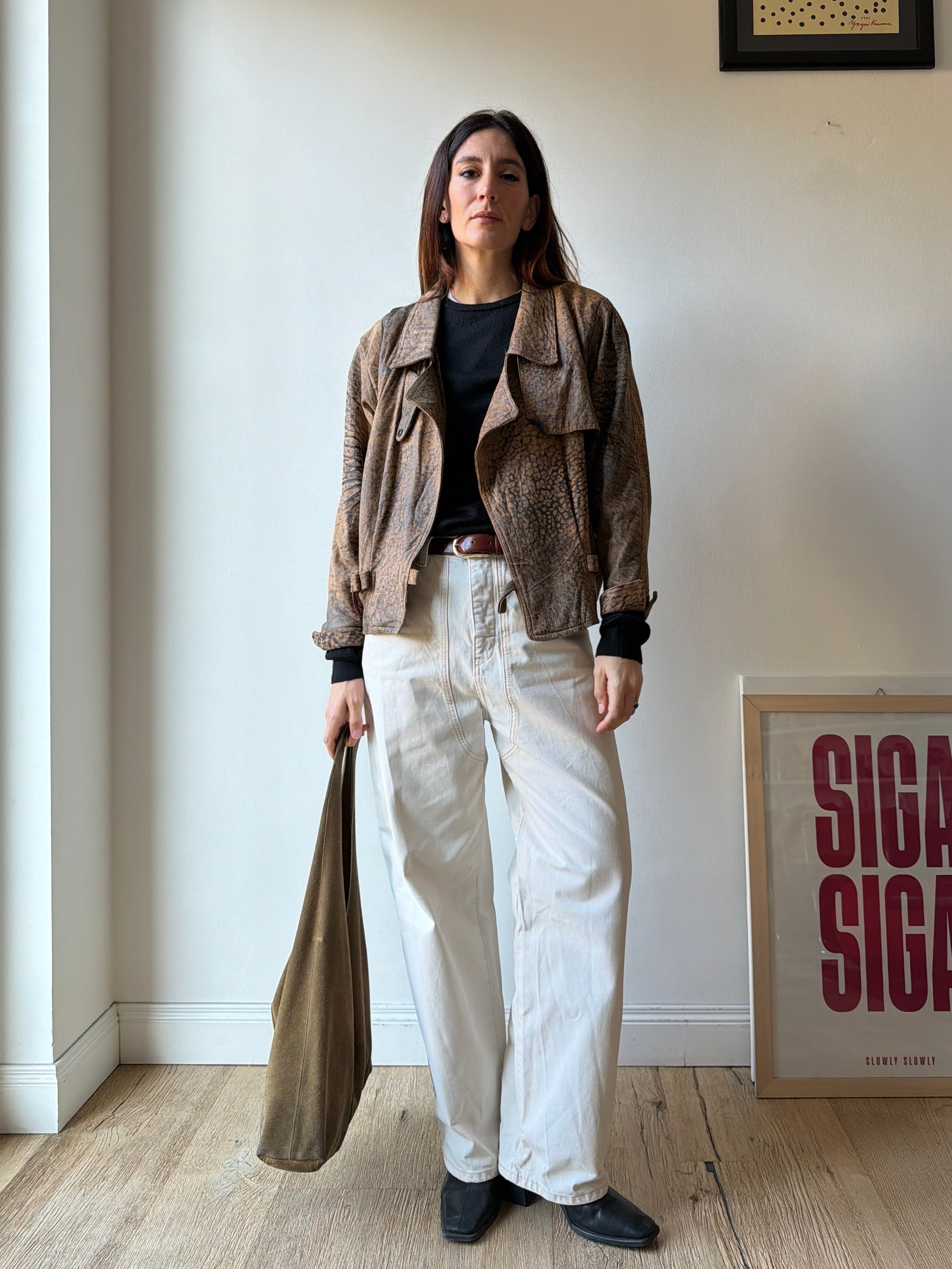 GIACCA IN PELLE STAMPATA