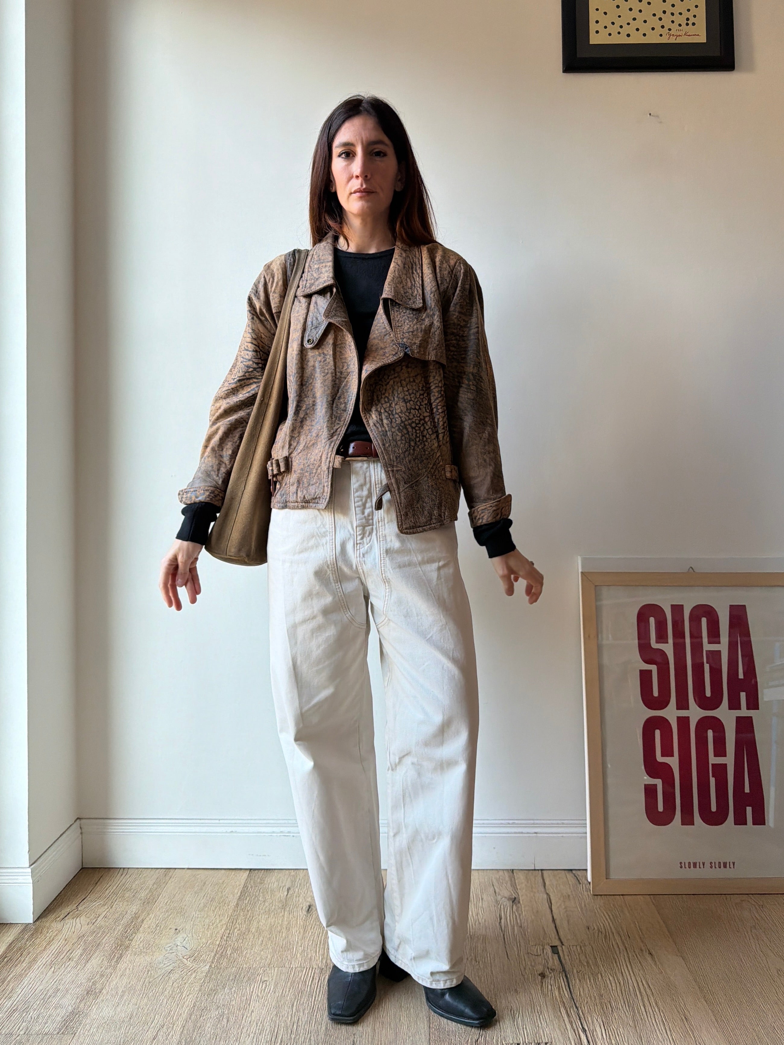 GIACCA IN PELLE STAMPATA